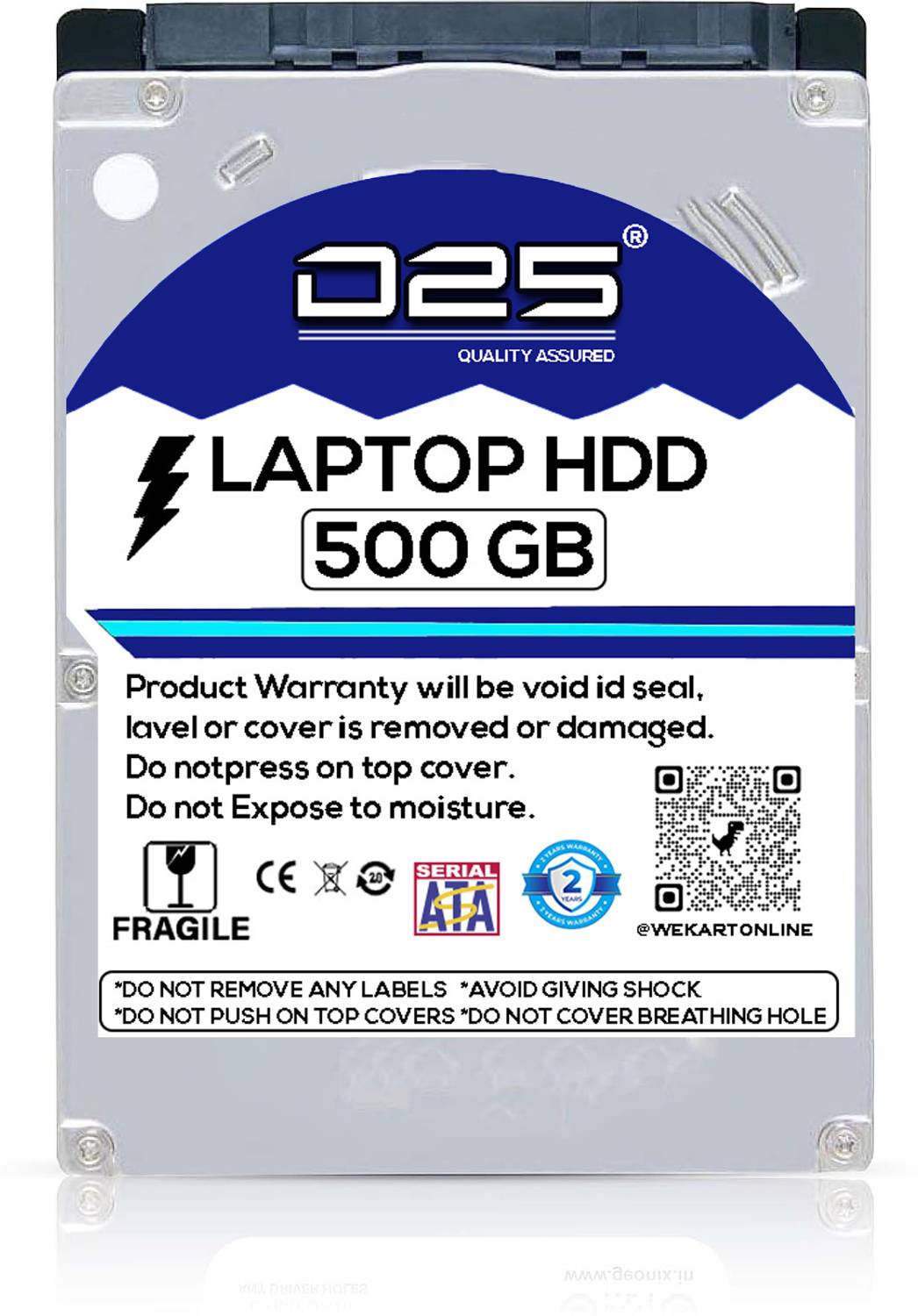 D25 500GB Laptop Hard Drive 2.5inch, HDD SATA 6 Gb/s, ?5400 RPM, 500 GB Laptop Silver SATA Internal Hard Disk Drive (HDD) (500GB Laptop Hard Disk High-Speed Data Transferability with 2 Years Warranty)