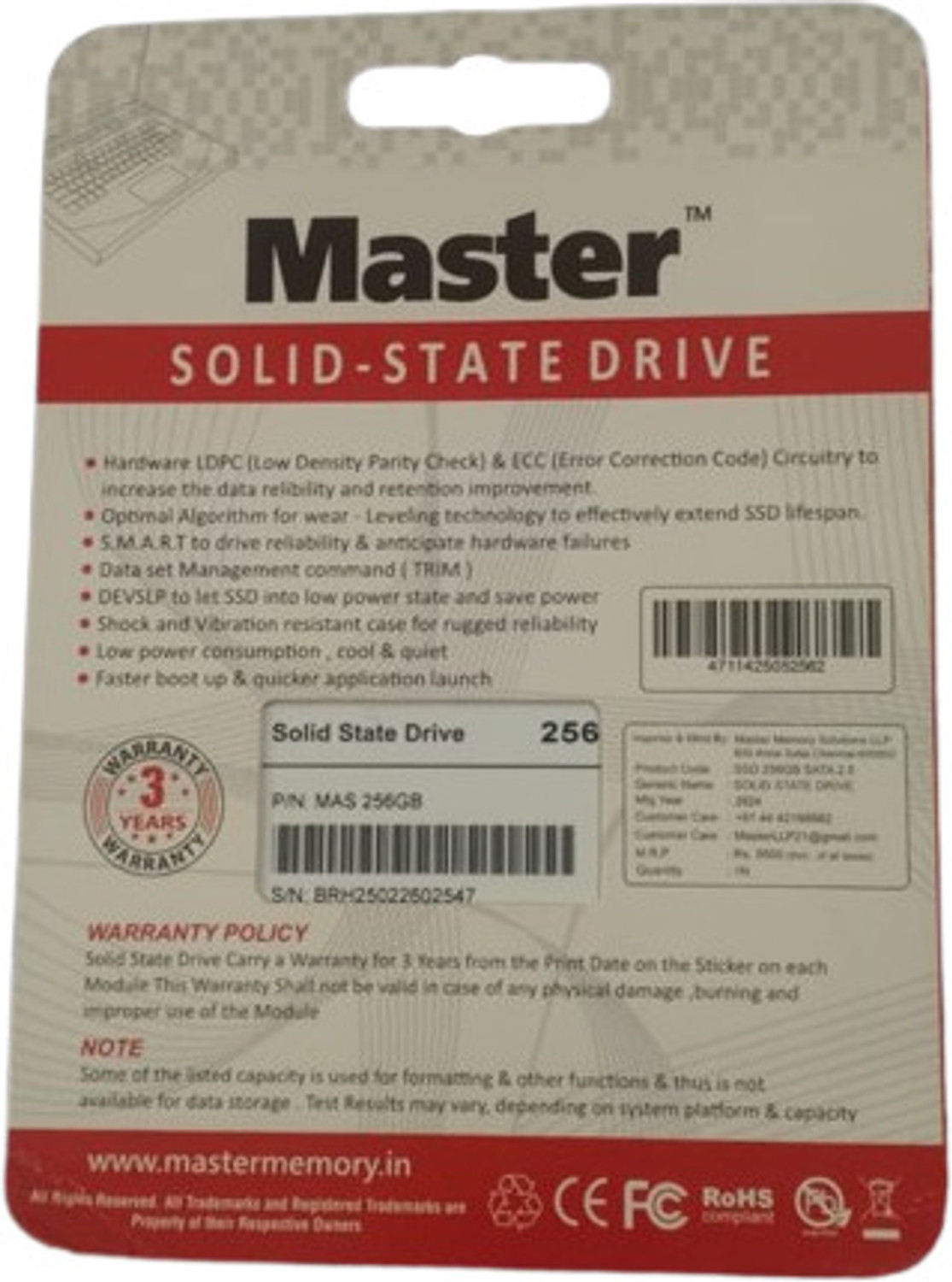 Image of naik SATA 2.5 256 GB All in One PC's Black SATA Internal Solid State Drive (SSD) (MASTER SSD 256GB)