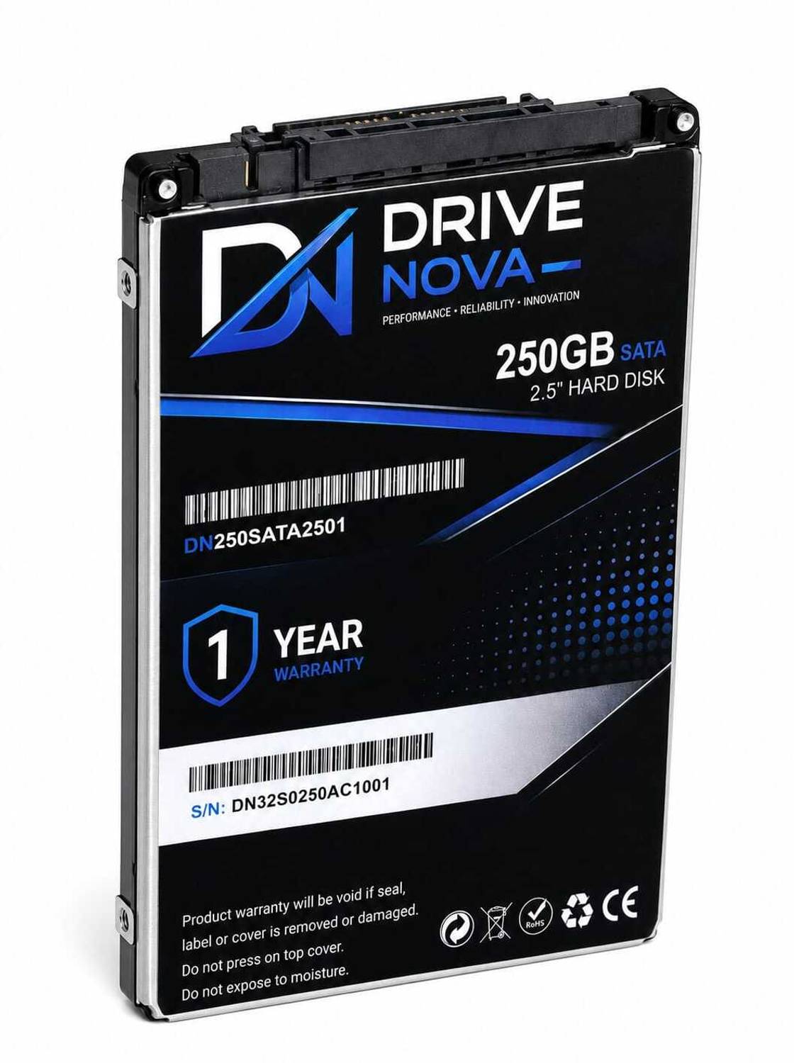 drivenova D250N 250 GB All in One PC's, Desktop, Laptop, Surveillance Systems Black SATA Internal Hard Disk Drive (HDD) (250GB Hard Disk (Refurbished))