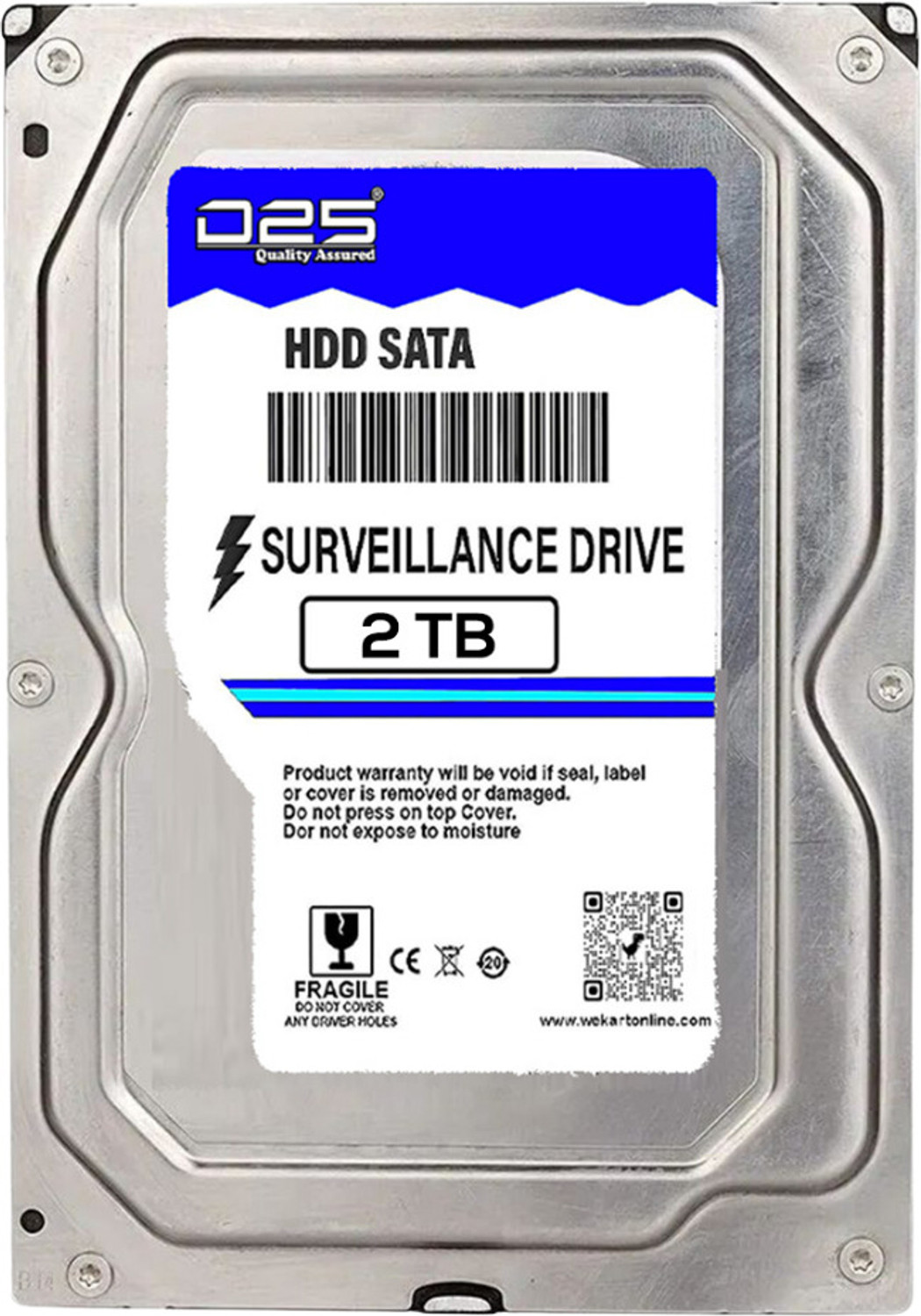 Image of D25 Video 2TB Hard Disk for 4 Channel / 8 Channel / 16 Channel / 32 Channel HD DVR 2 TB Surveillance Systems, Desktop, All in One PC's Silver SATA Internal Hard Disk Drive (HDD) (2TB Surveillance Hard Disk for CCTV Camera DVR)
