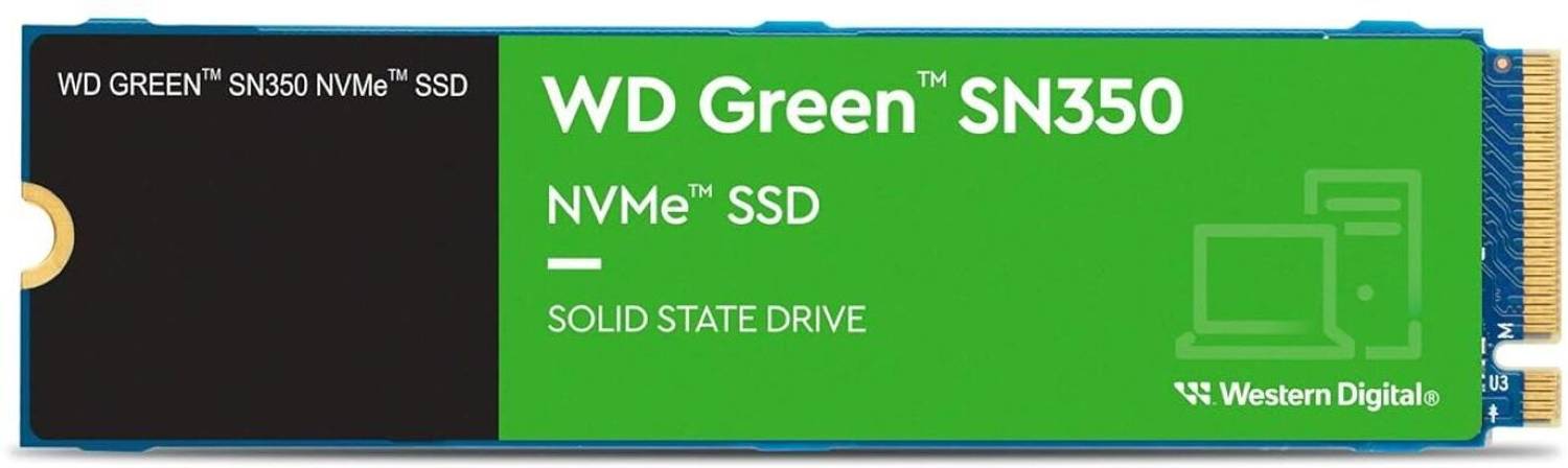 WD SN350 NVMe SSD 250 GB Laptop, Desktop, All in One PC's Green