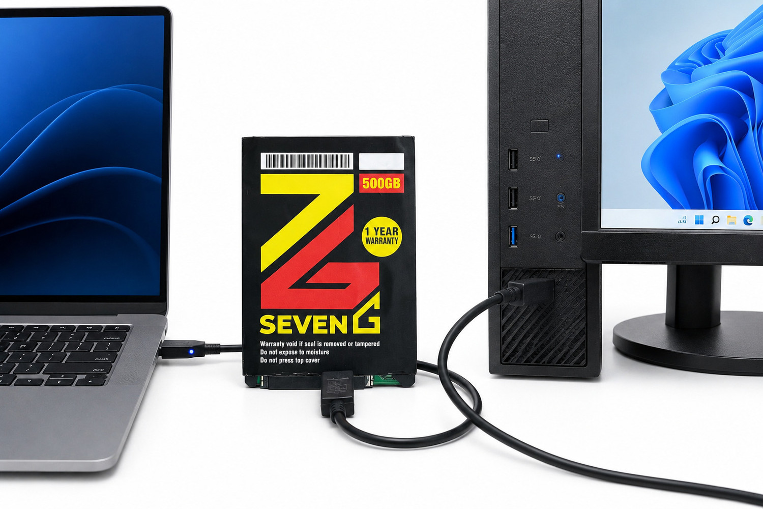 Image of Seven G SATA 2.5 500 GB All in One PC's, Desktop, Laptop, Surveillance Systems Black SATA Internal Hard Disk Drive (HDD) (7G500HDD Black)