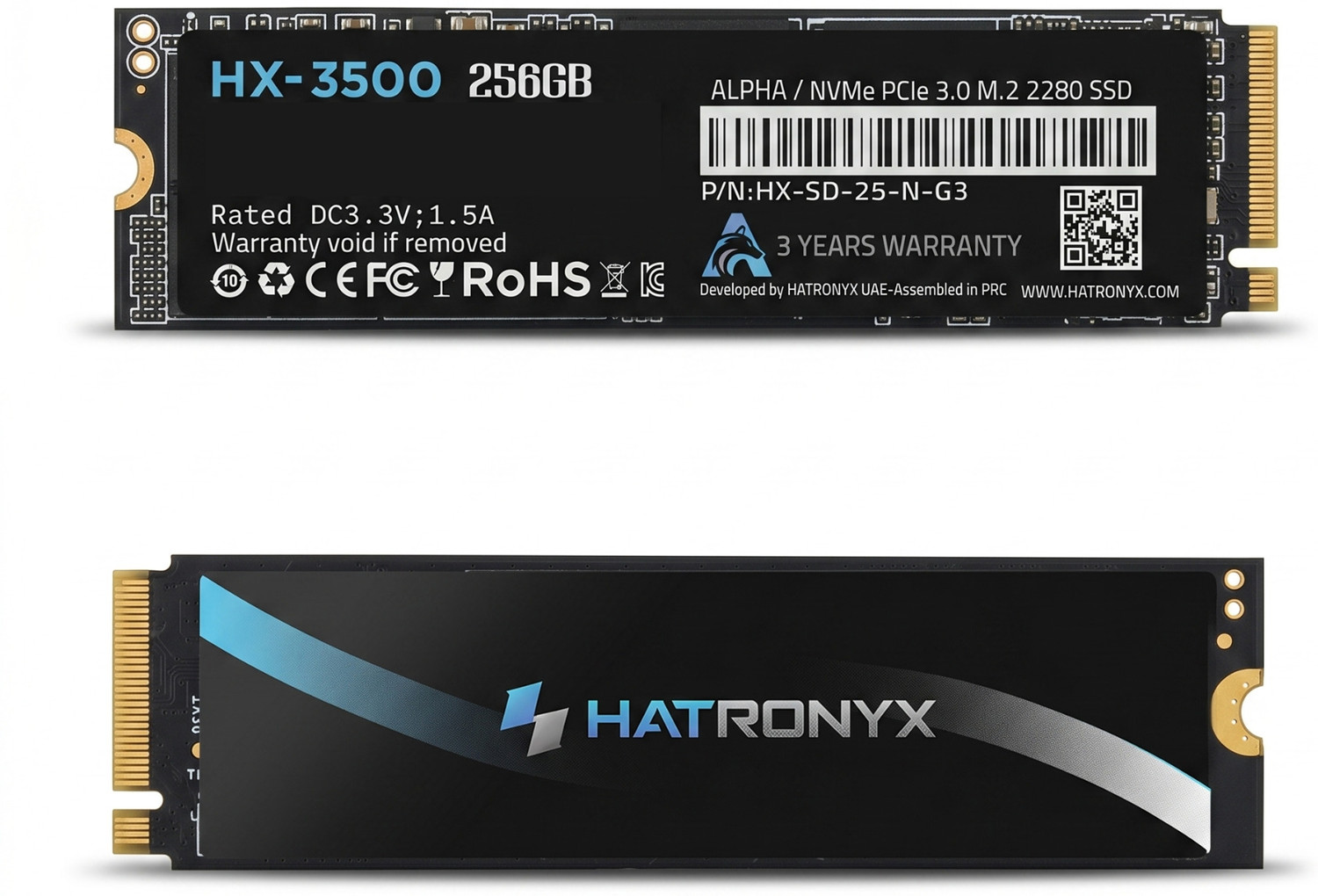 Image of hatronyx HX-3500 ALPHA 256 GB All in One PC's, Desktop, Laptop, Network Attached Storage Black PCIe NVMe Internal Solid State Drive (SSD) (HX-SD-25-N-G3)