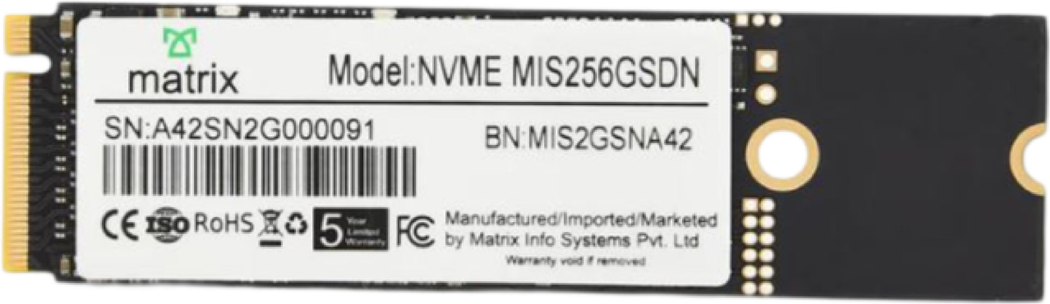 Image of MATRIX NVME SOLID STATE DRIVE 256 GB Desktop, Laptop, All in One PC's Black PCIe NVMe Internal Solid State Drive (SSD) (XS00NVME256)