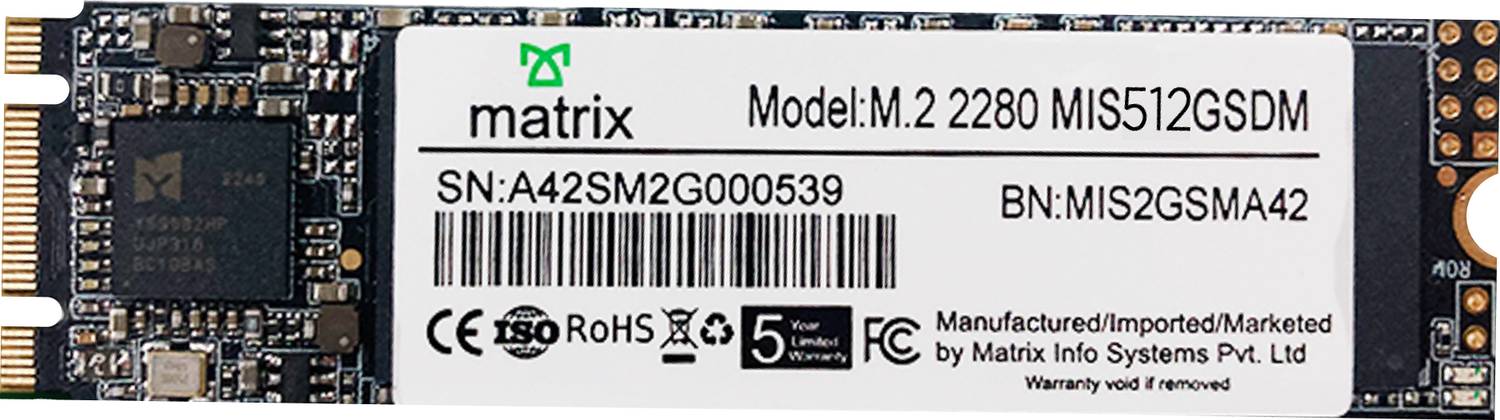 MATRIX M.2 SOLID STATE DRIVE 512 GB Desktop, Laptop Multicolor M.2 Internal Solid State Drive (SSD) (XS00M00512)