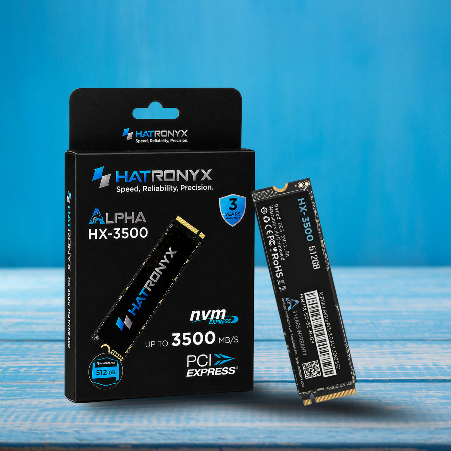 Image of hatronyx HX-3500 ALPHA 512 GB All in One PC's, Desktop, Laptop, Network Attached Storage Black PCIe NVMe Internal Solid State Drive (SSD) (HX-SD-51-N-G3)