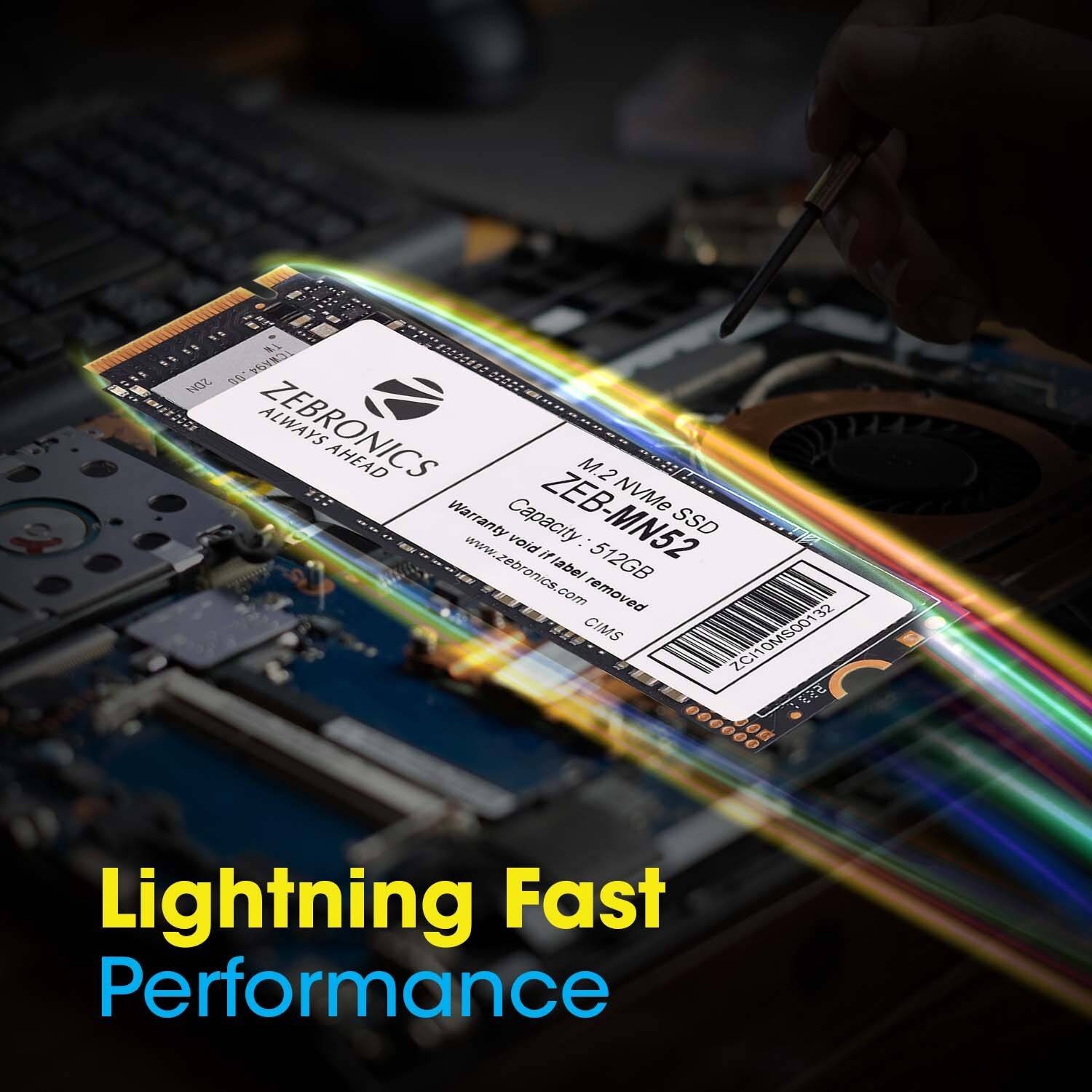 M.S. ZEBRONICS ZEB-MN52 512 GB Desktop, Laptop Black PCIe NVMe Internal