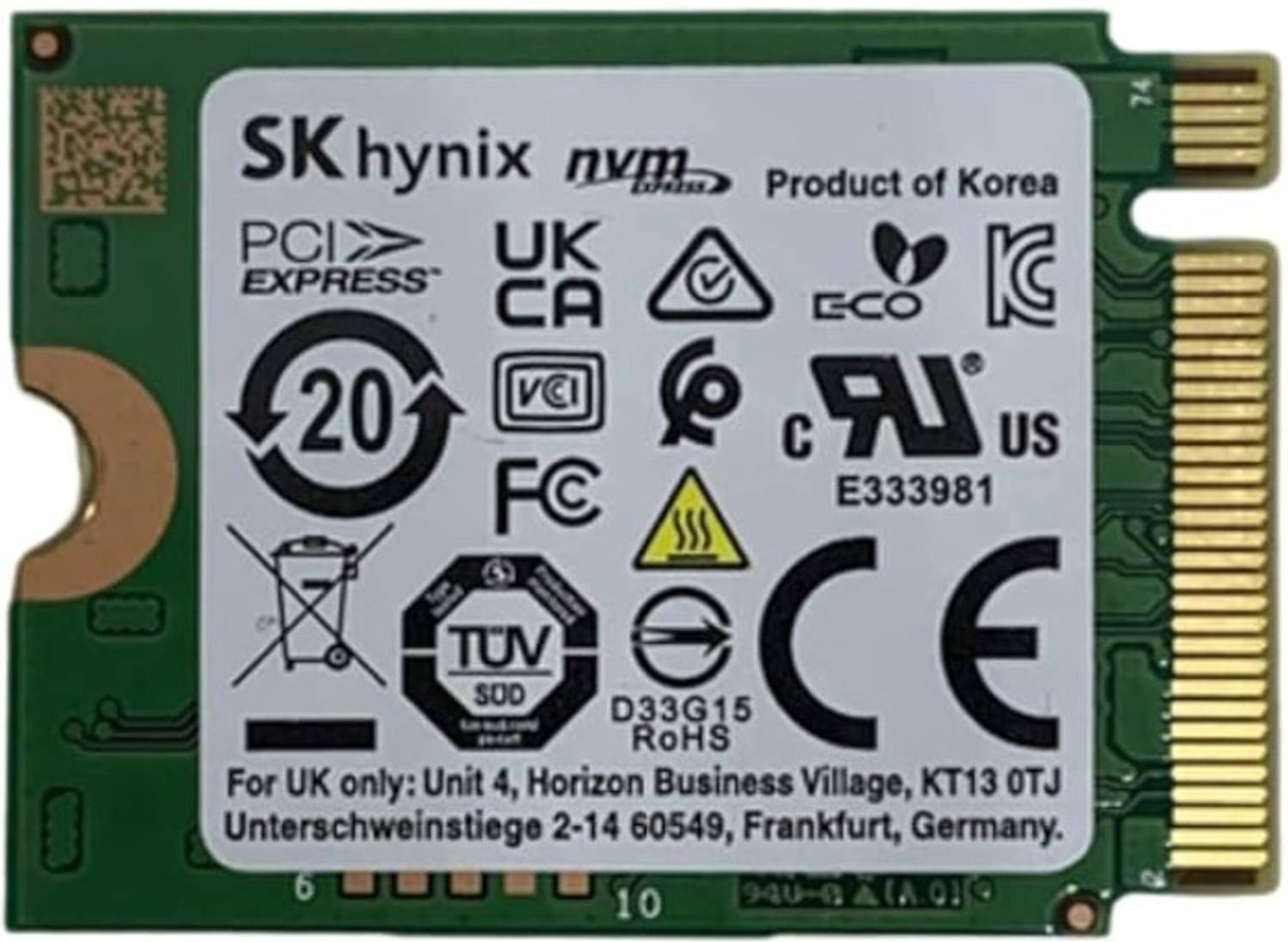 Sk Hynix BC711 512 GB All in One PC's, Desktop, Laptop Green PCIe