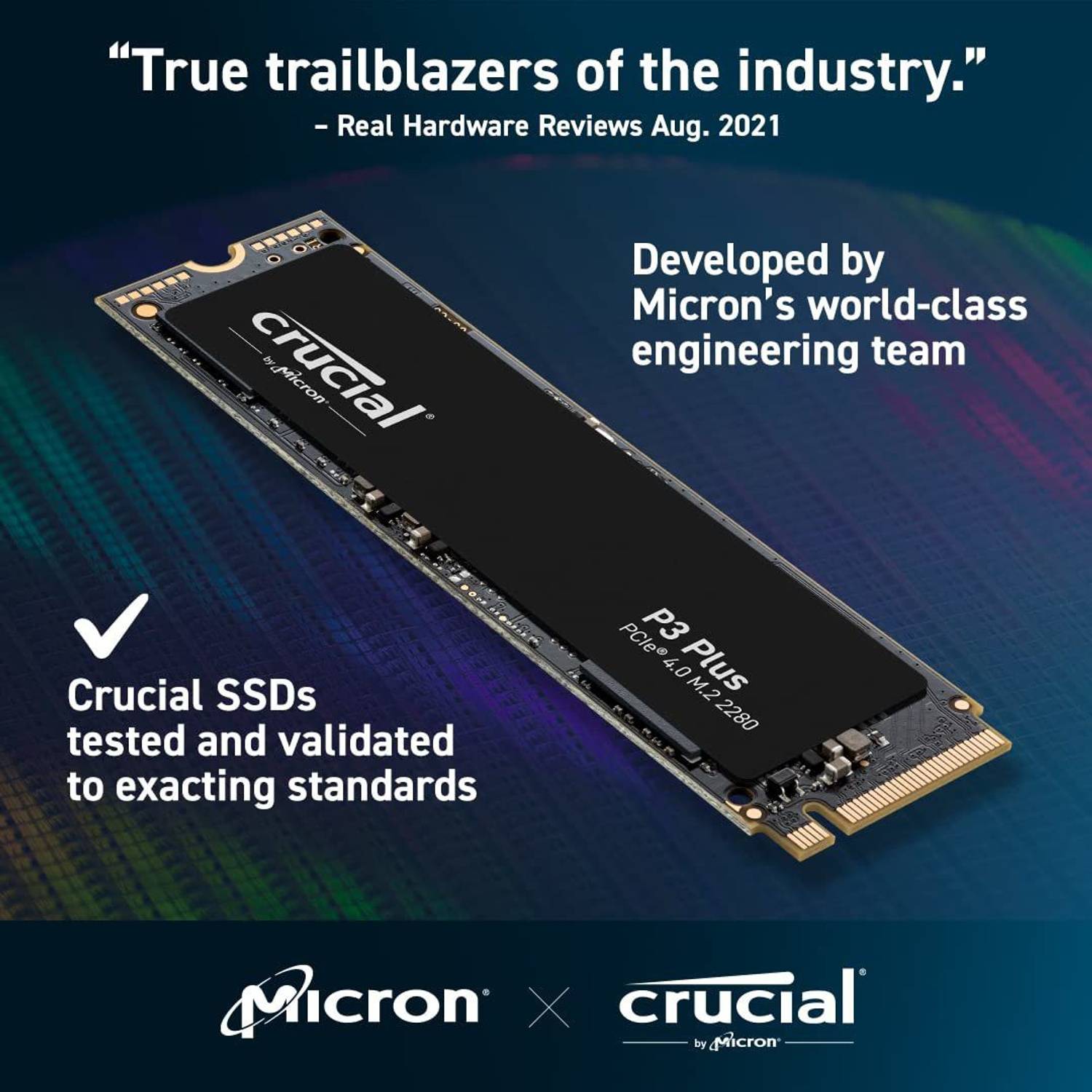 Crucial P3 Plus PCIe 4.0 NVMe M.2 2280 500 GB Desktop, Laptop