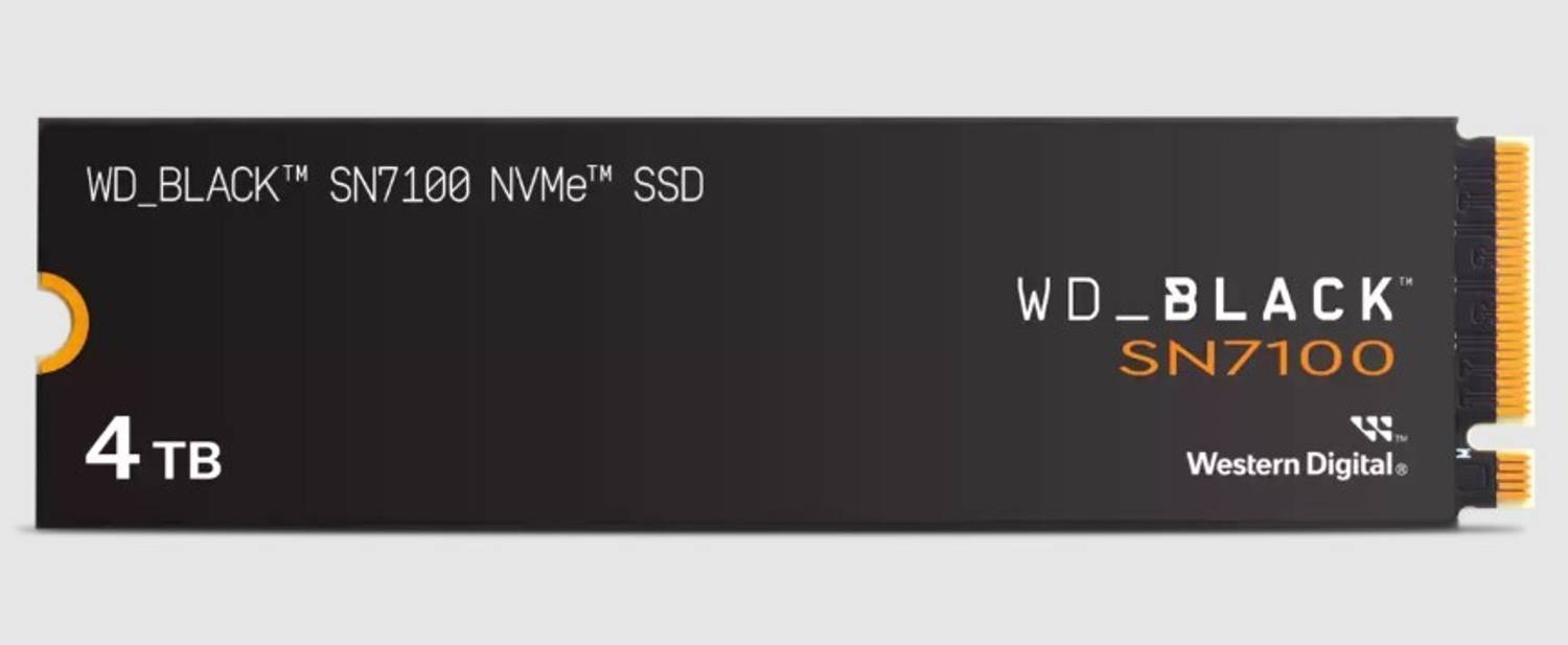 WD Black SN7100 NVMe 4 TB Desktop Black PCIe NVMe Internal Solid