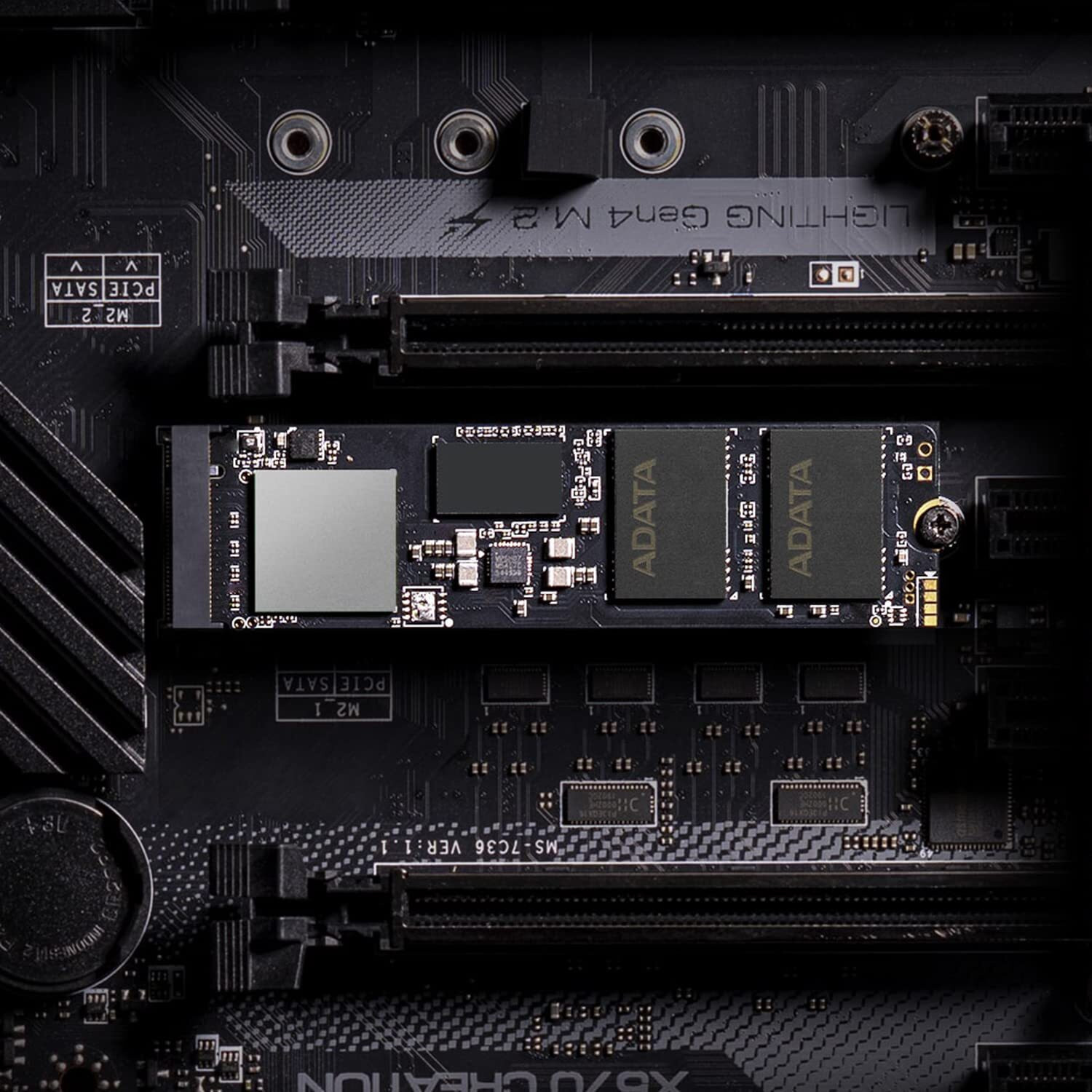Image of ADATA Gammix 512 GB All in One PC's Black PCIe NVMe Internal Solid State Drive (SSD) (GAMMIX All in One PC's Internal Solid State Drive S70 Blade -AGAMMIXS70B-512G-CS)