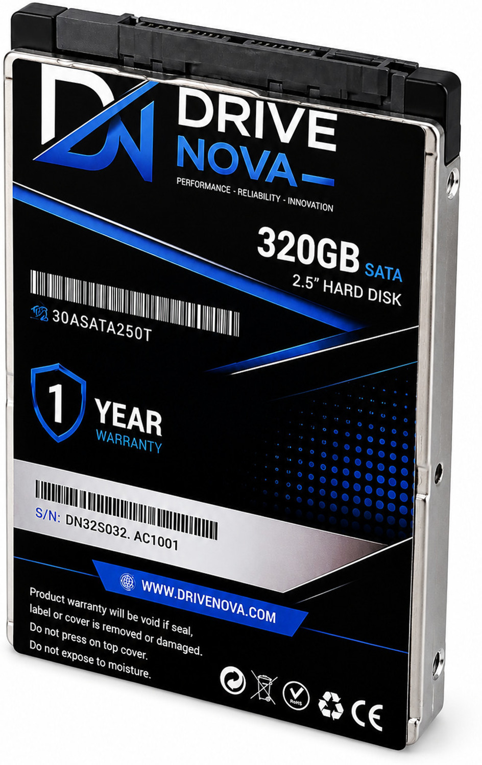 Image of drivenova D3201N 320 GB All in One PC's, Desktop, Laptop, Surveillance Systems Black SATA Internal Hard Disk Drive (HDD) (D3201N)