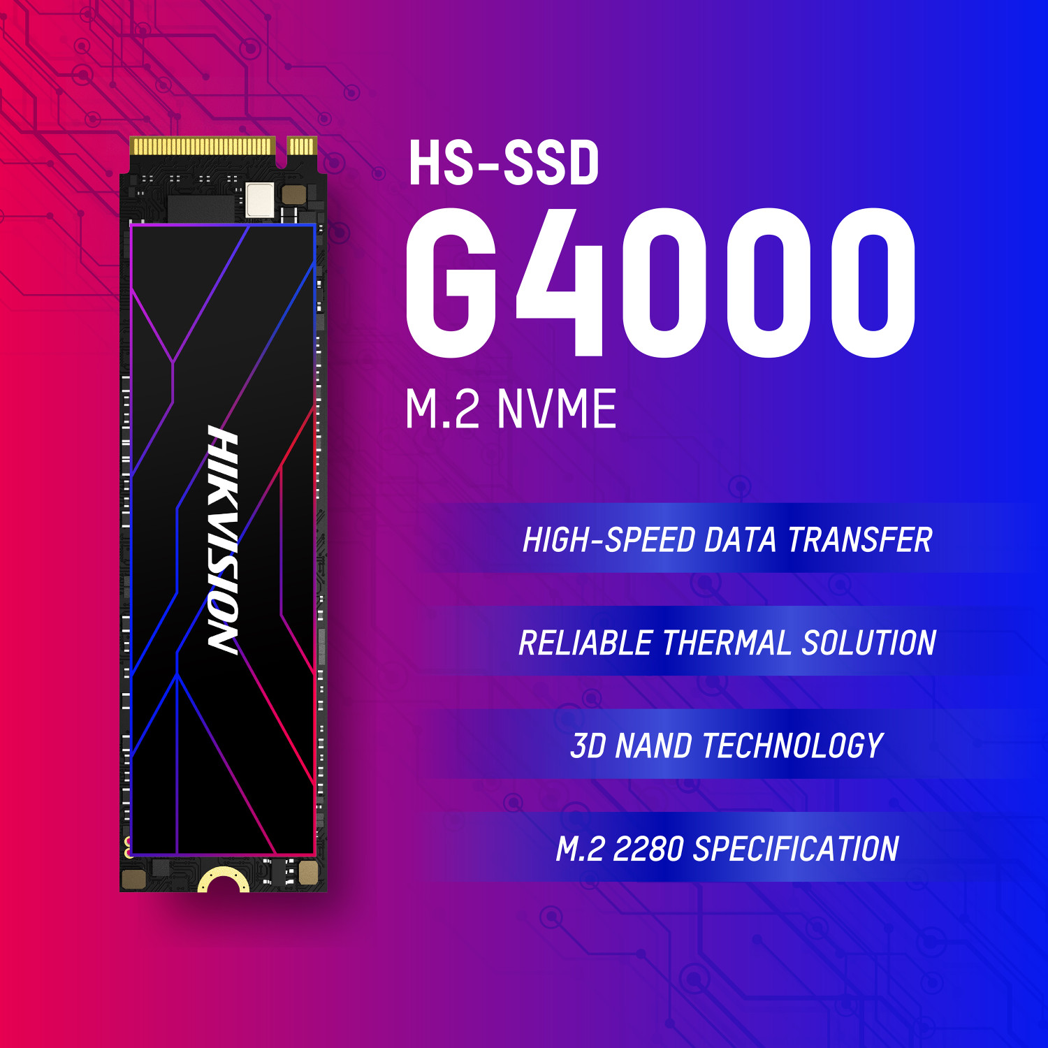 Image of HIKVISION G4000 2048 GB Desktop, Laptop Black PCIe NVMe Internal Solid State Drive (SSD) (HS-SSD-G4000 2048G)
