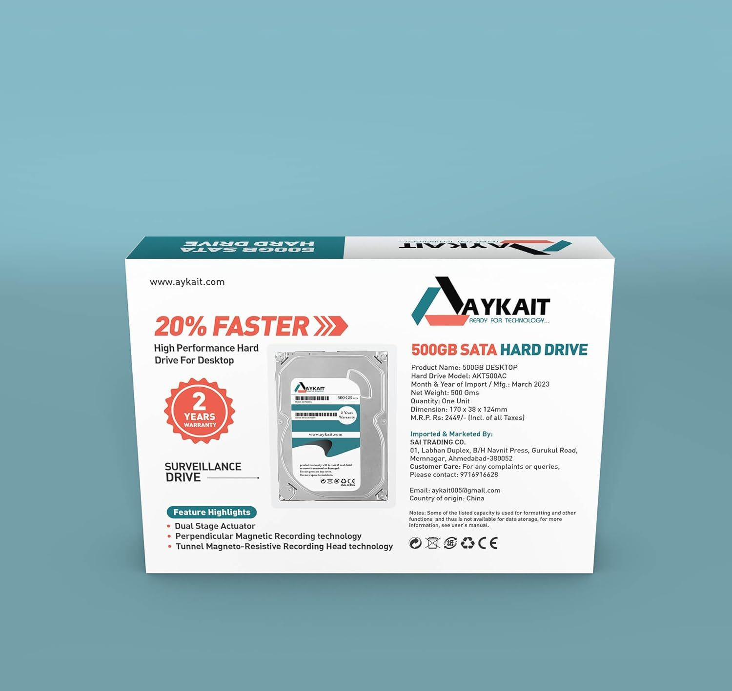 Image of Aykait 500 Internal HDD-3.0 For 2 Years Warranty 500 GB Desktop, All in One PC's Tial, Black SATA Internal Hard Disk Drive (HDD) (500GB Internal HDD-3.0 For Pc, PS4 And Xbox Windows Mac 2 Years Warranty)