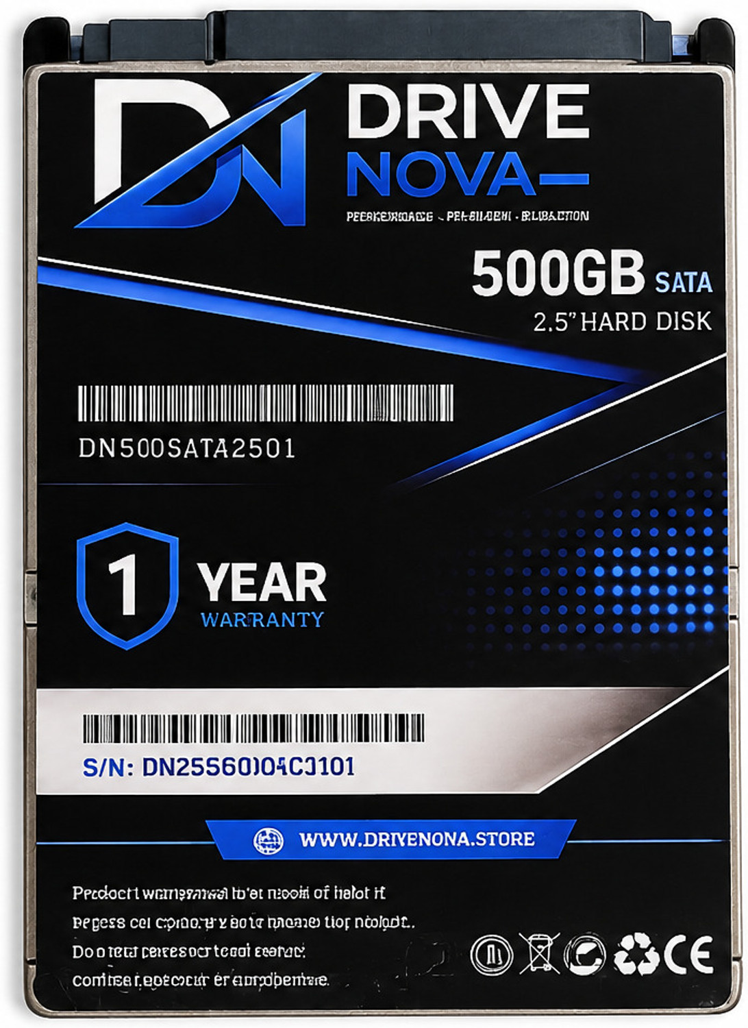Image of drivenova d500n 500 GB All in One PC's, Desktop, Laptop, Surveillance Systems Black SATA Internal Hard Disk Drive (HDD) (D500N)
