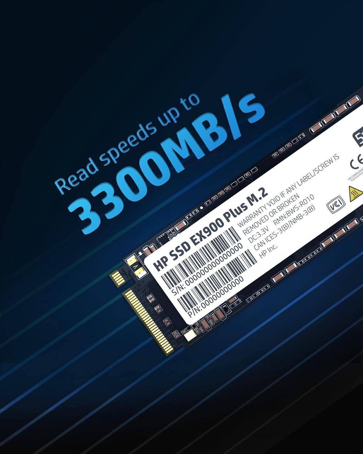 HP EX900 Plus 512GB M.2 NVMe SSD, GEN 3.0 X 4 PCIe , 512 GB Laptop