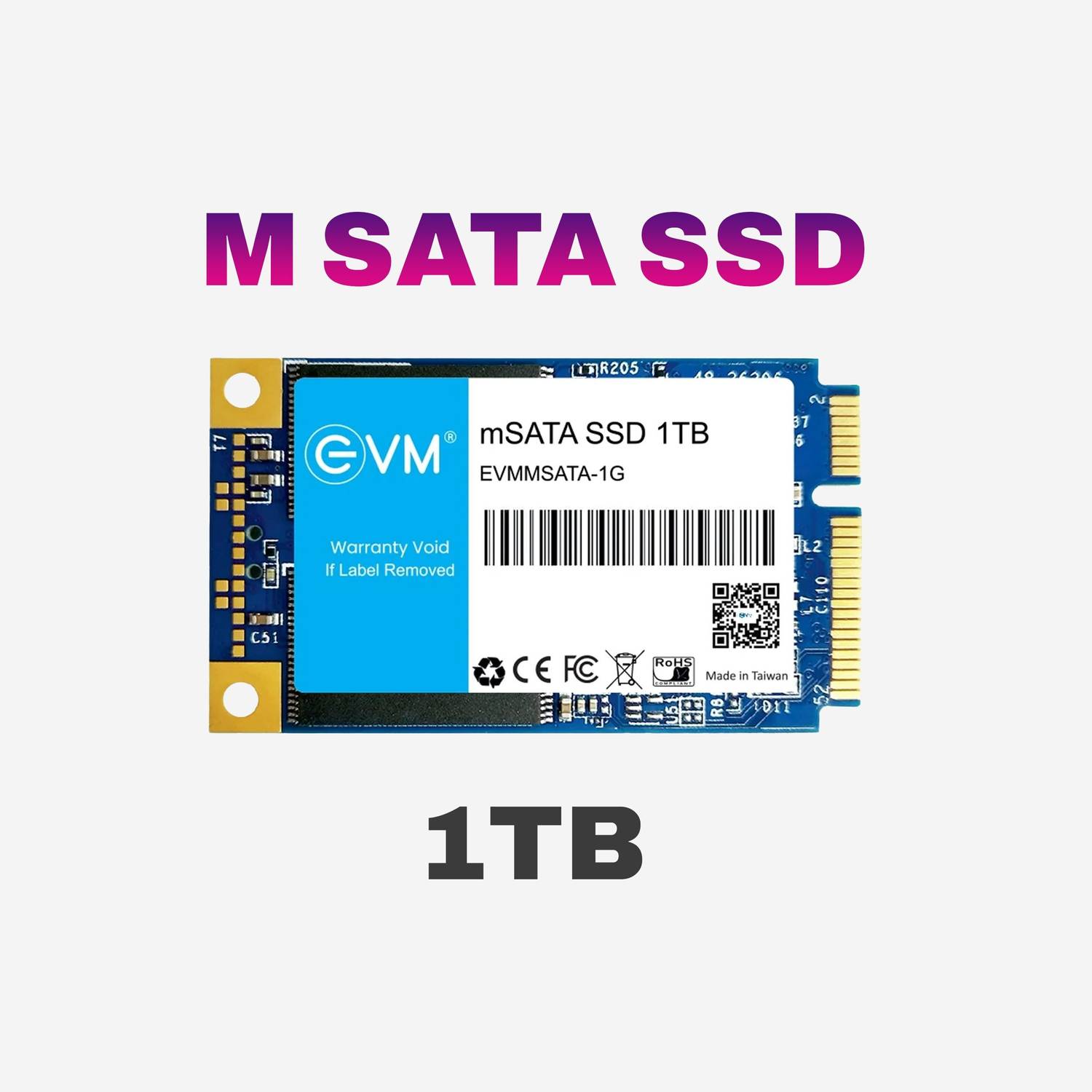 WINTEN mSATA SSD 1TB WTMSATA-SSD-1TB ① EVM MSATA 1 TB All in One PC's, Desktop, Laptop Black mSATA