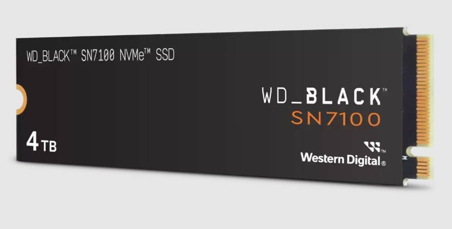 WD Black SN7100 NVMe 4 TB Desktop Black PCIe NVMe Internal Solid