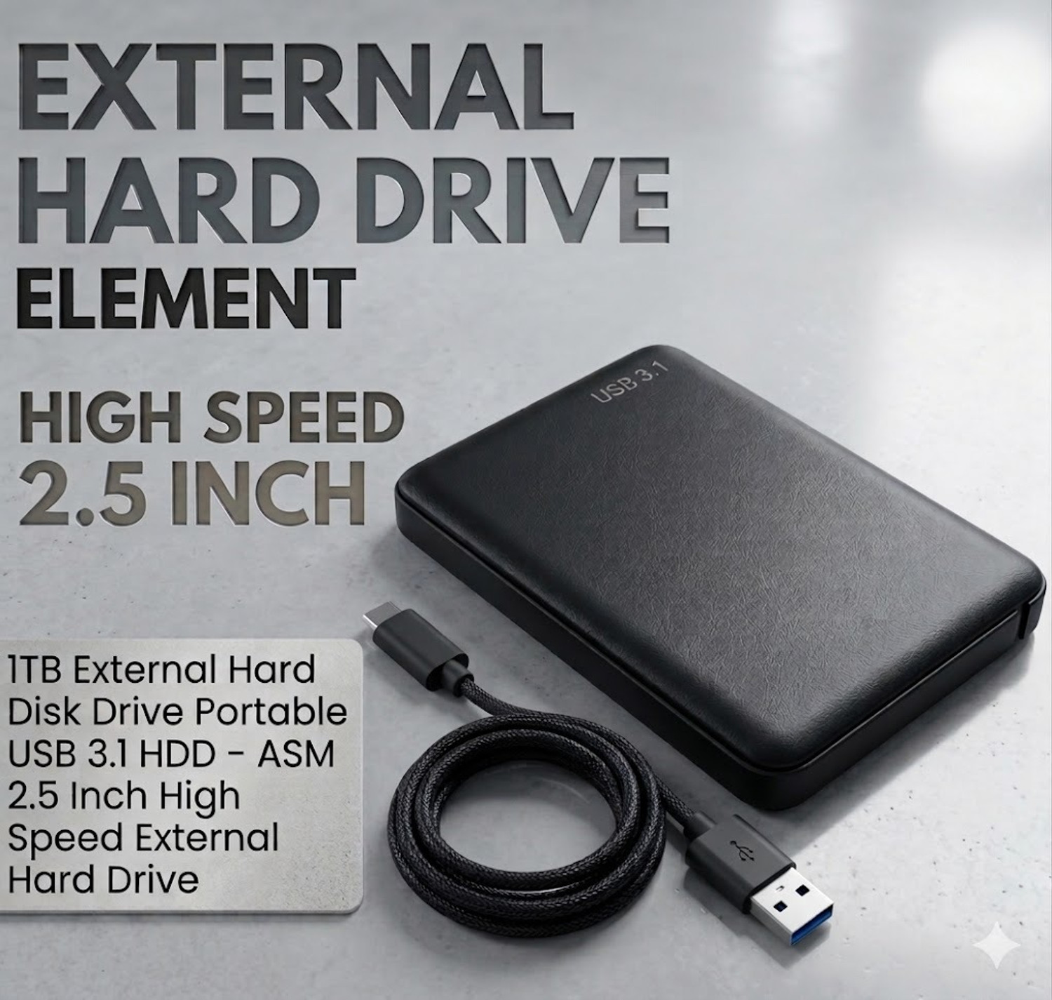 Image of ASM (HDD) 1 TB Laptop Black SATA Internal Hard Disk Drive (HDD) (1TB EXTERNAL HARD DISK DRIVE)