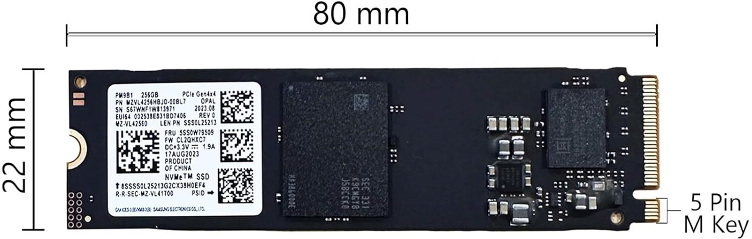 Image of Samsung OEM PM9B1 256 GB All in One PC's, Desktop, Laptop Black PCIe NVMe Internal Solid State Drive (SSD) (OEM /Repack)