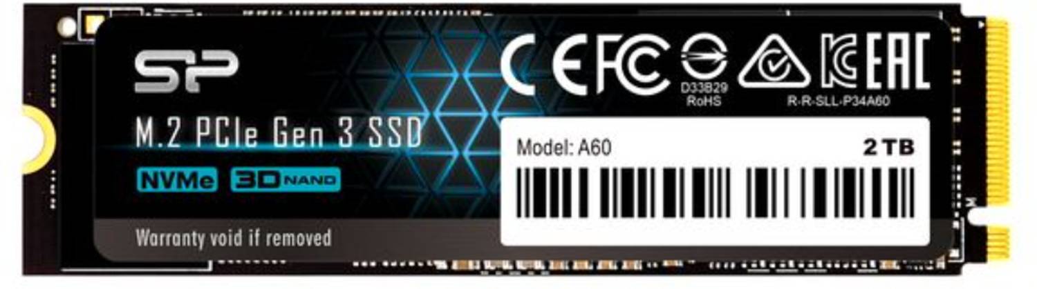 Silicon Power P34A60 2 TB Desktop Black PCIe NVMe Internal Solid