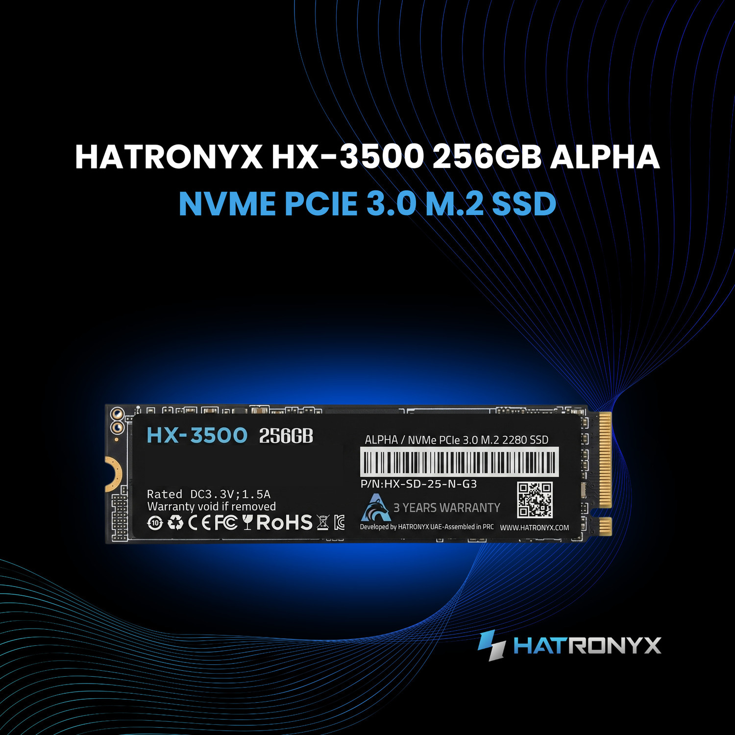 Image of hatronyx HX-3500 ALPHA 256 GB All in One PC's, Desktop, Laptop, Network Attached Storage Black PCIe NVMe Internal Solid State Drive (SSD) (HX-SD-25-N-G3)