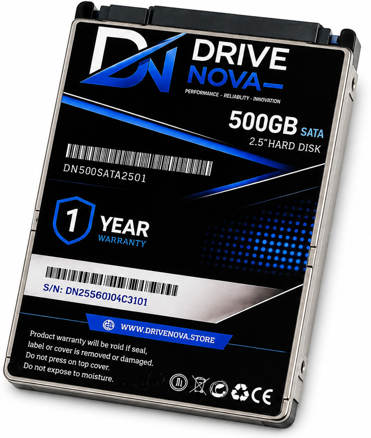 Image of drivenova d500n 500 GB All in One PC's, Desktop, Laptop, Surveillance Systems Black SATA Internal Hard Disk Drive (HDD) (D500N)