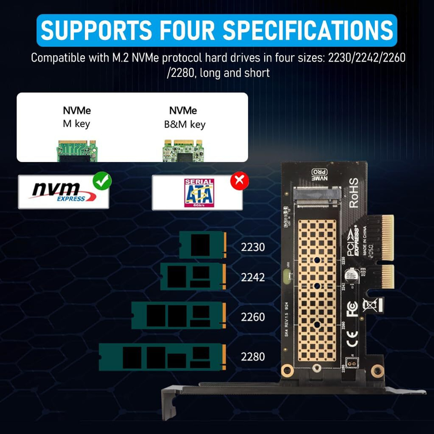 Image of Verilux NA 1 TB All in One PC's Black SATA Internal Solid State Drive (SSD) (M.2 NVMe to PCI-E X4 Adapter High Speed M.2 NVMe to PCI-E X4 Adapter)