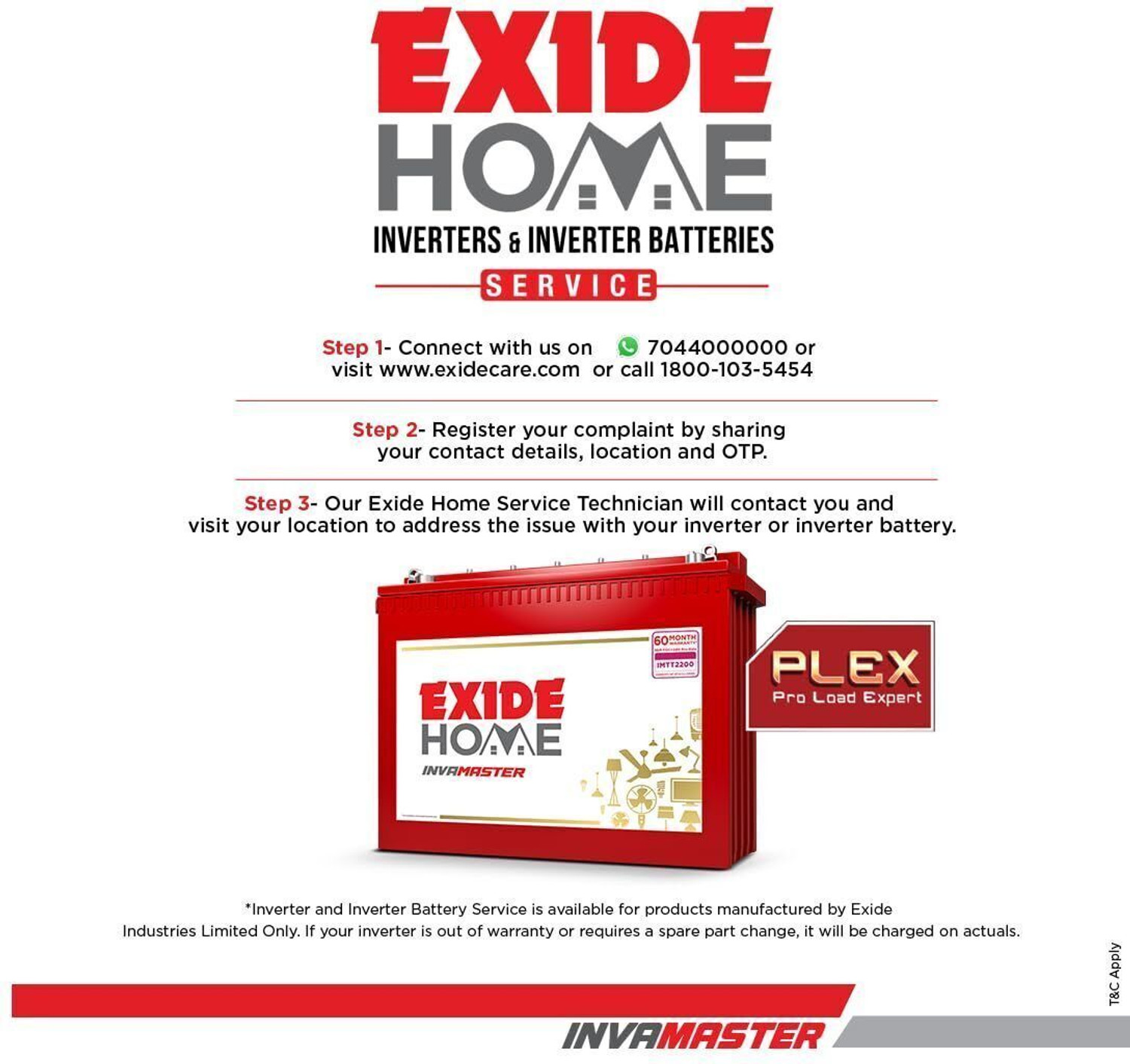 Image of EXIDE 60 Months Warranty Tubular Inverter Battery