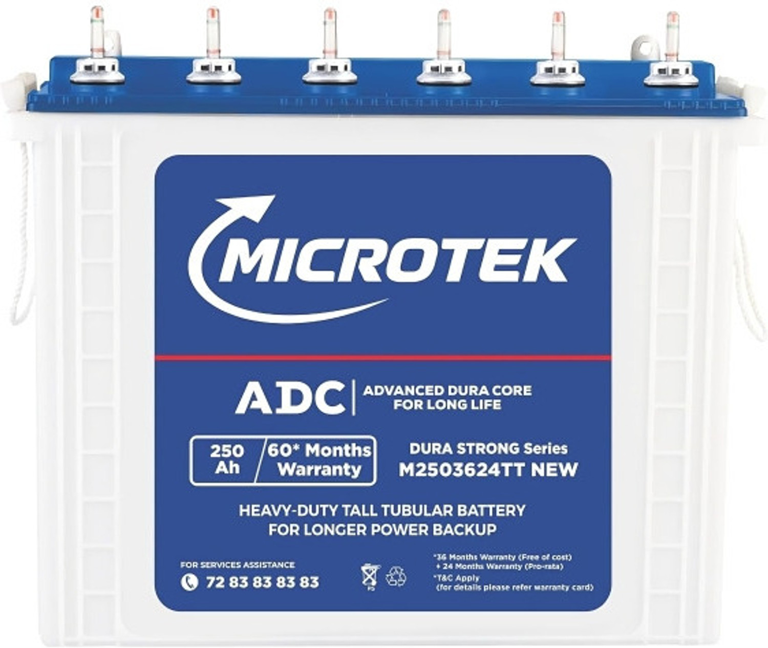Image of Microtek 60 Months Warranty Tall Tubular Inverter Battery