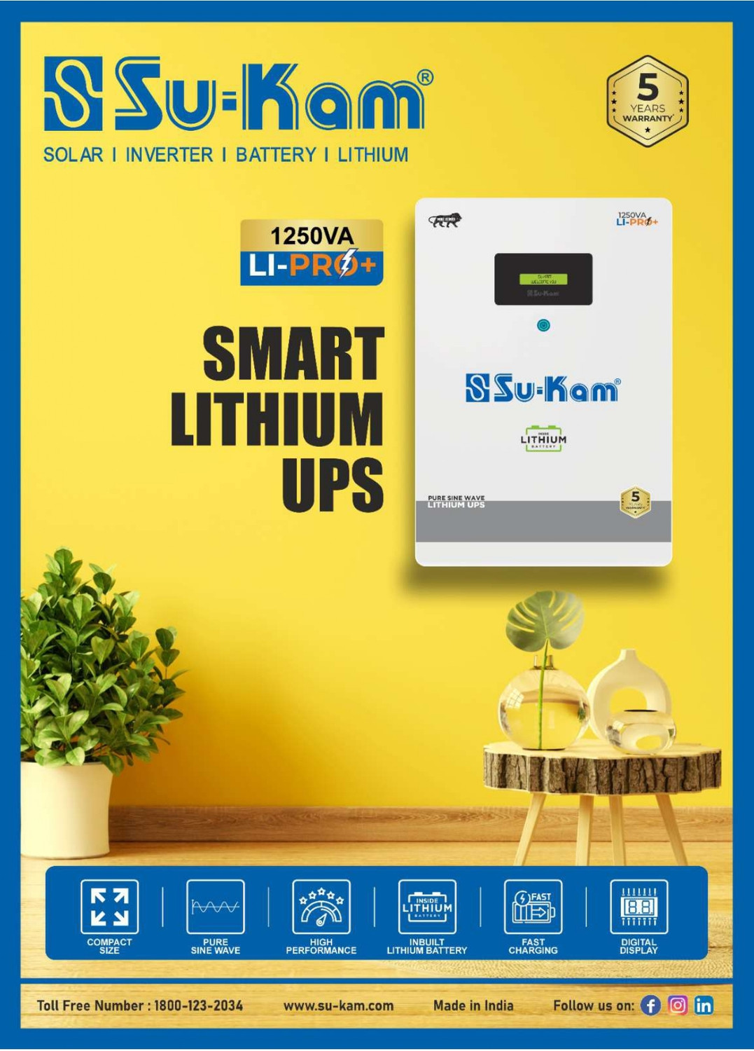 Image of Su-Kam 60 Months Warranty Sealed Inverter Battery