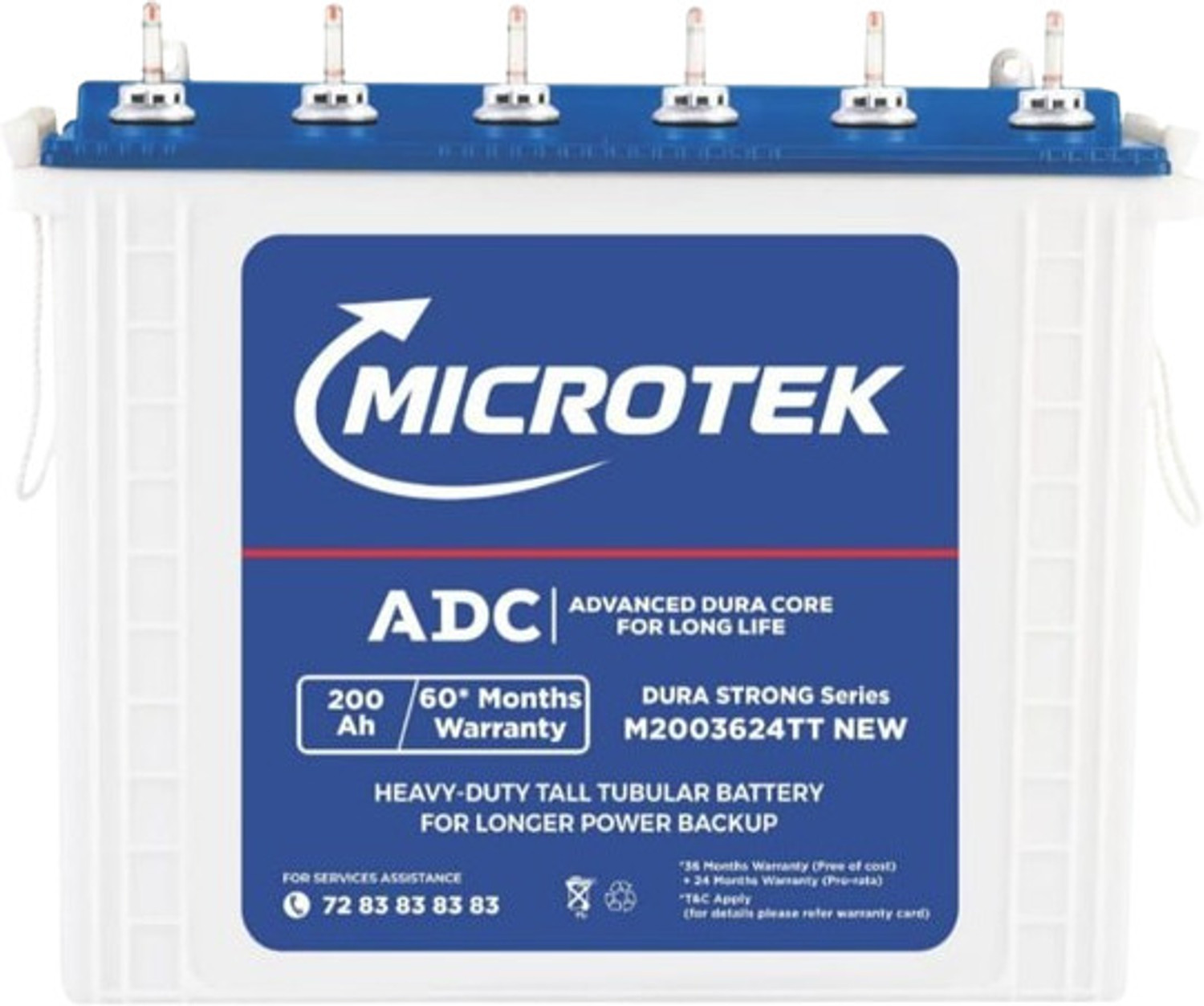 Image of Microtek 60 Months Warranty Tubular Inverter Battery