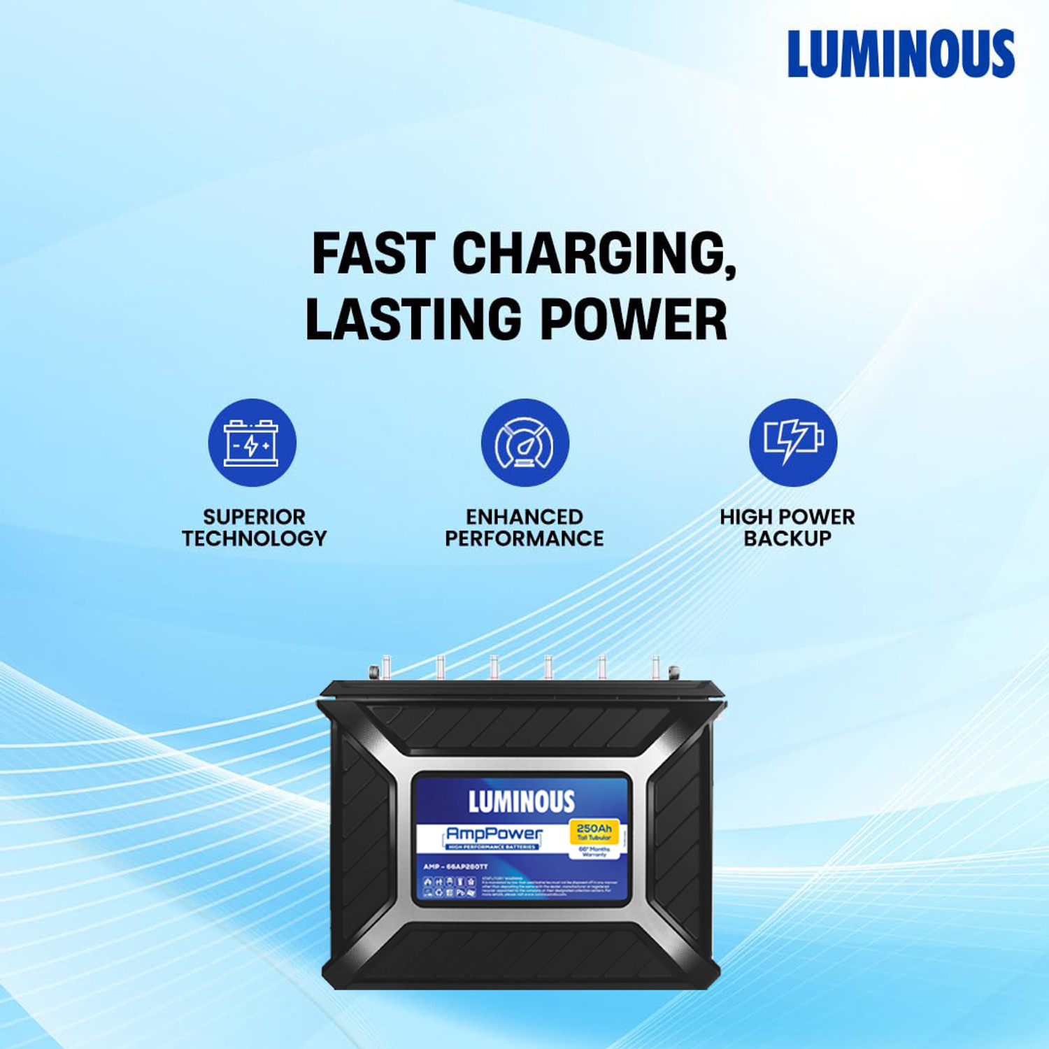 Image of LUMINOUS 66 Months Warranty Tubular Inverter Battery