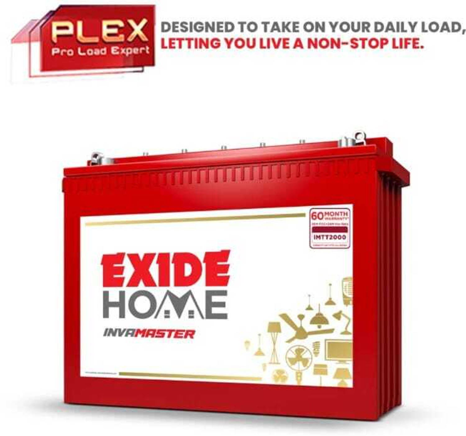 Image of EXIDE 60 Months Warranty Flooded Single Cell Inverter Battery