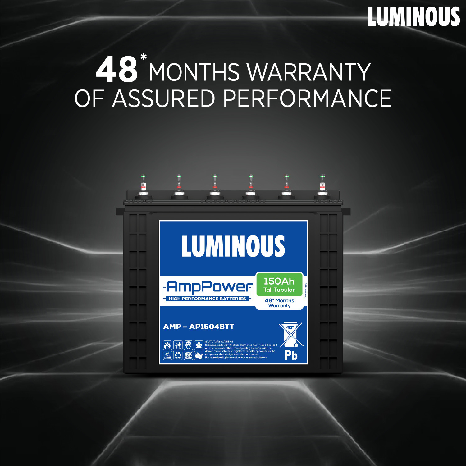 Image of LUMINOUS 48 Months Warranty Tubular Inverter Battery