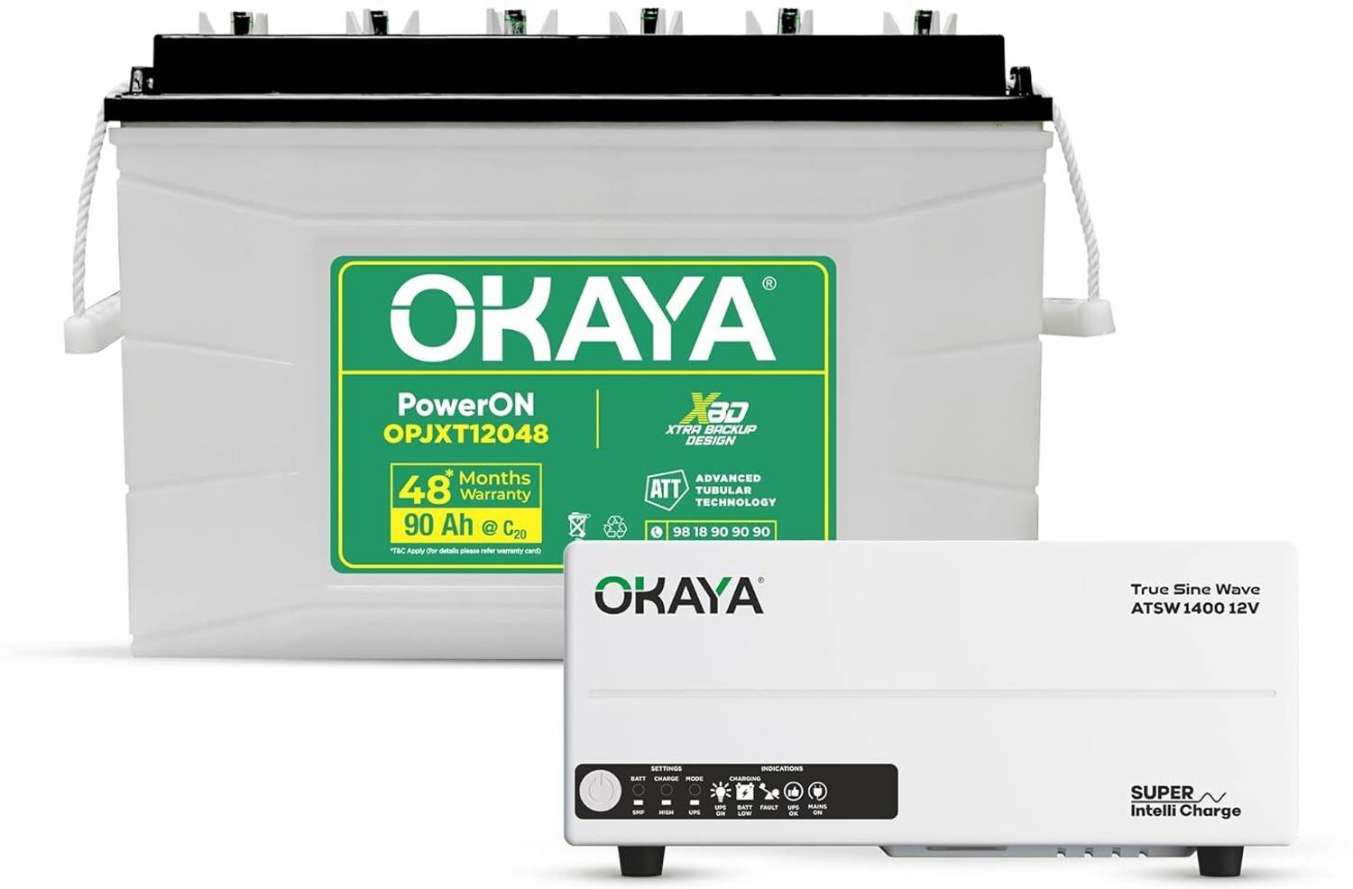 OKAYA 48 Months Warranty Tubular Inverter Battery (90 Ah, ATSW 14
