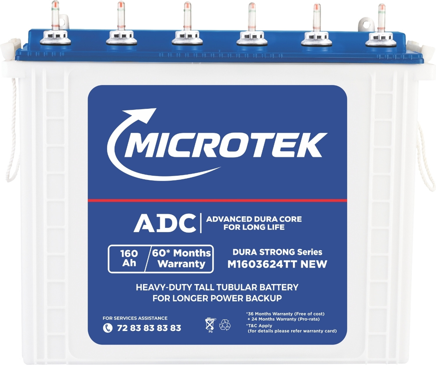 Image of Microtek Advanced Duracore Technology 12V Inverter Battery 60 Months Warranty Tall Tubular Inverter Battery