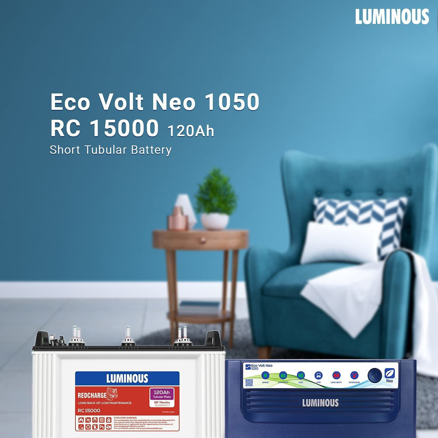 Image of LUMINOUS 36 Months Warranty Tubular Inverter Battery