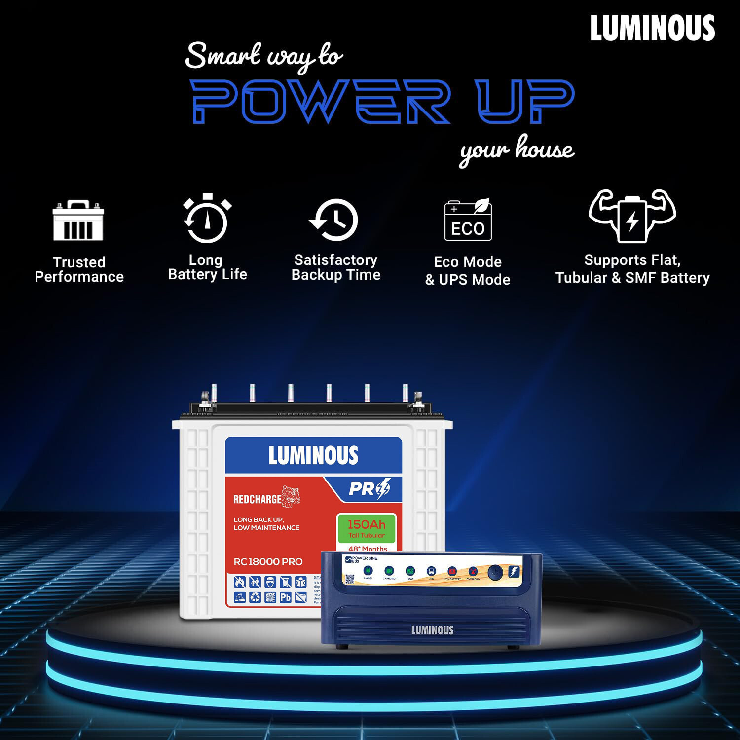 Image of LUMINOUS 48 Months Warranty Tubular Inverter Battery