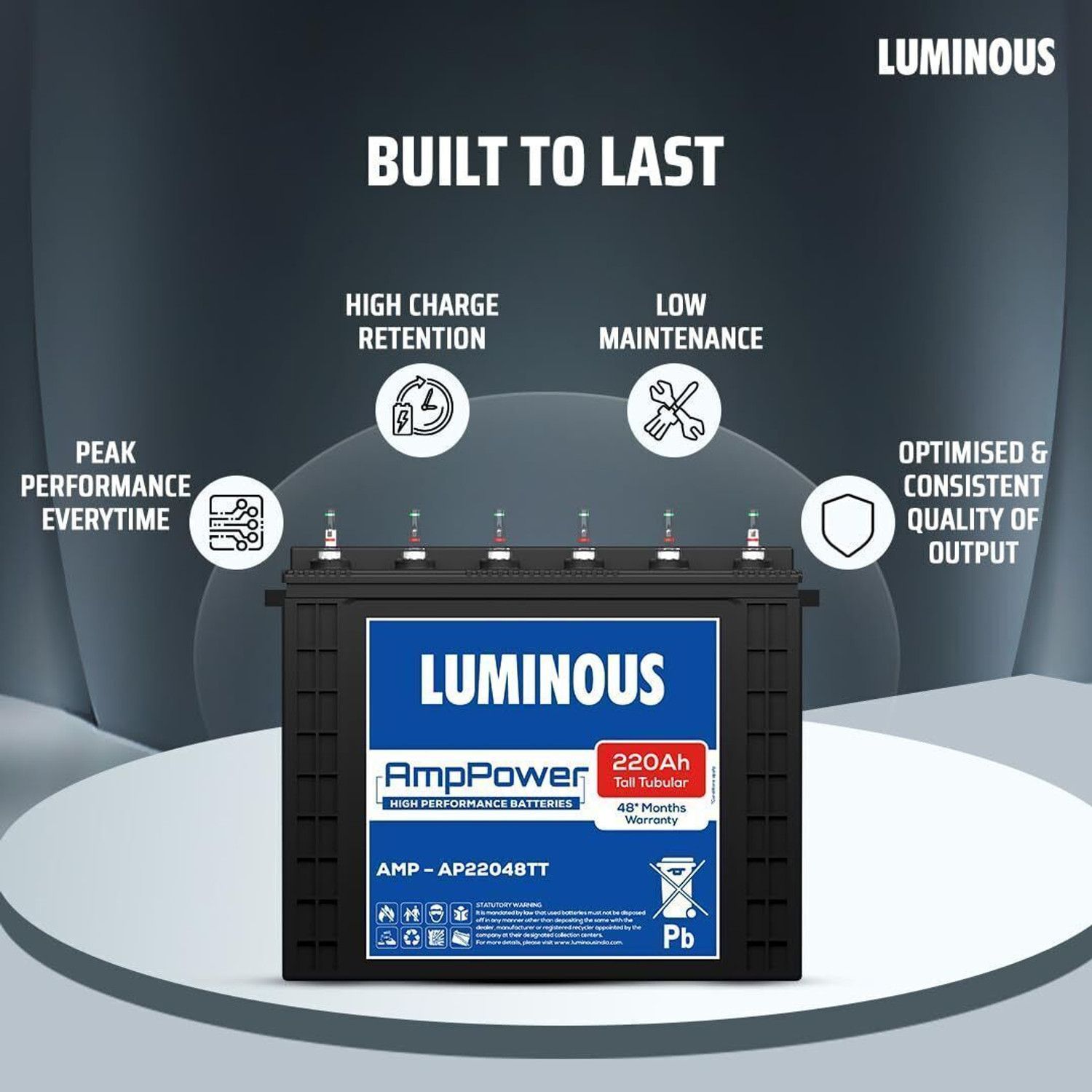 Image of LUMINOUS 48 Months Warranty Tubular Inverter Battery