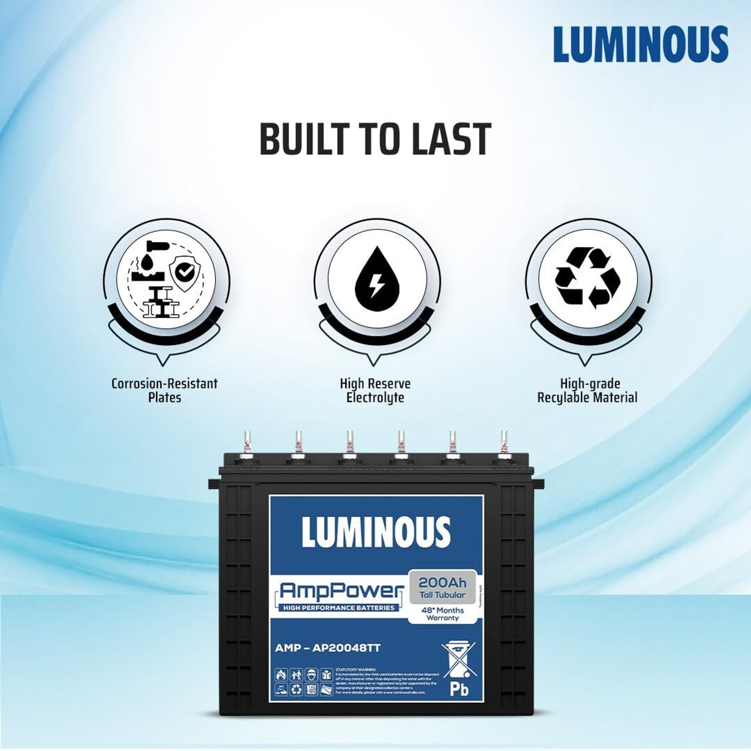 Image of LUMINOUS 48 Months Warranty Tubular Inverter Battery