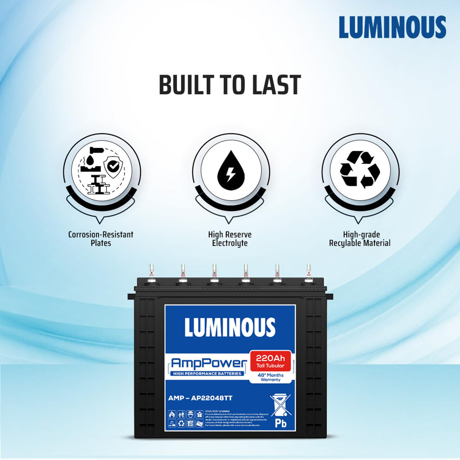 Image of LUMINOUS 48 Months Warranty Tubular Inverter Battery