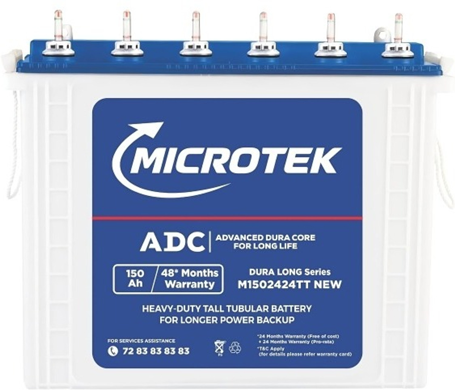 Image of Microtek 48 Months Warranty Tall Tubular Inverter Battery