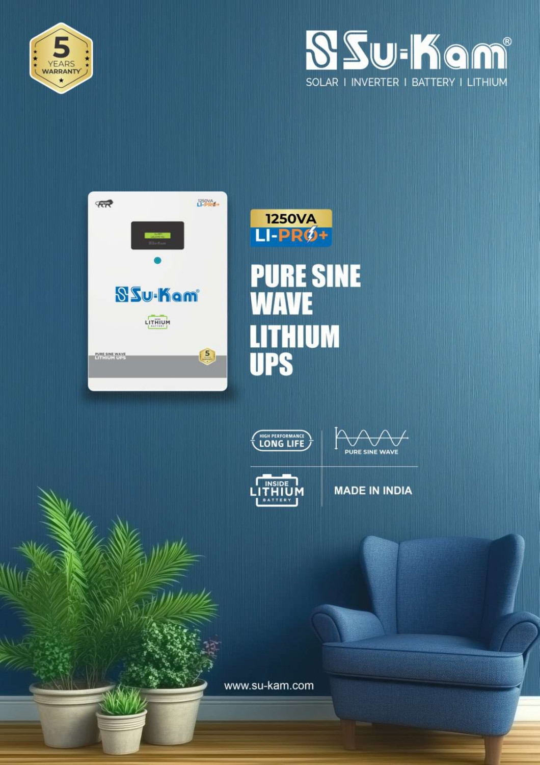 Image of Su-Kam 60 Months Warranty Sealed Inverter Battery