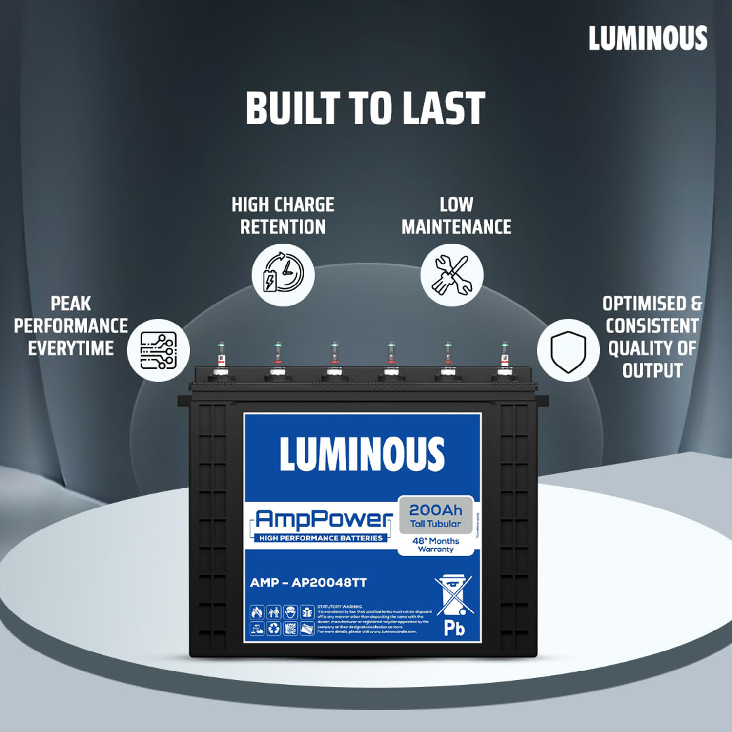 Image of LUMINOUS 48 Months Warranty Tubular Inverter Battery