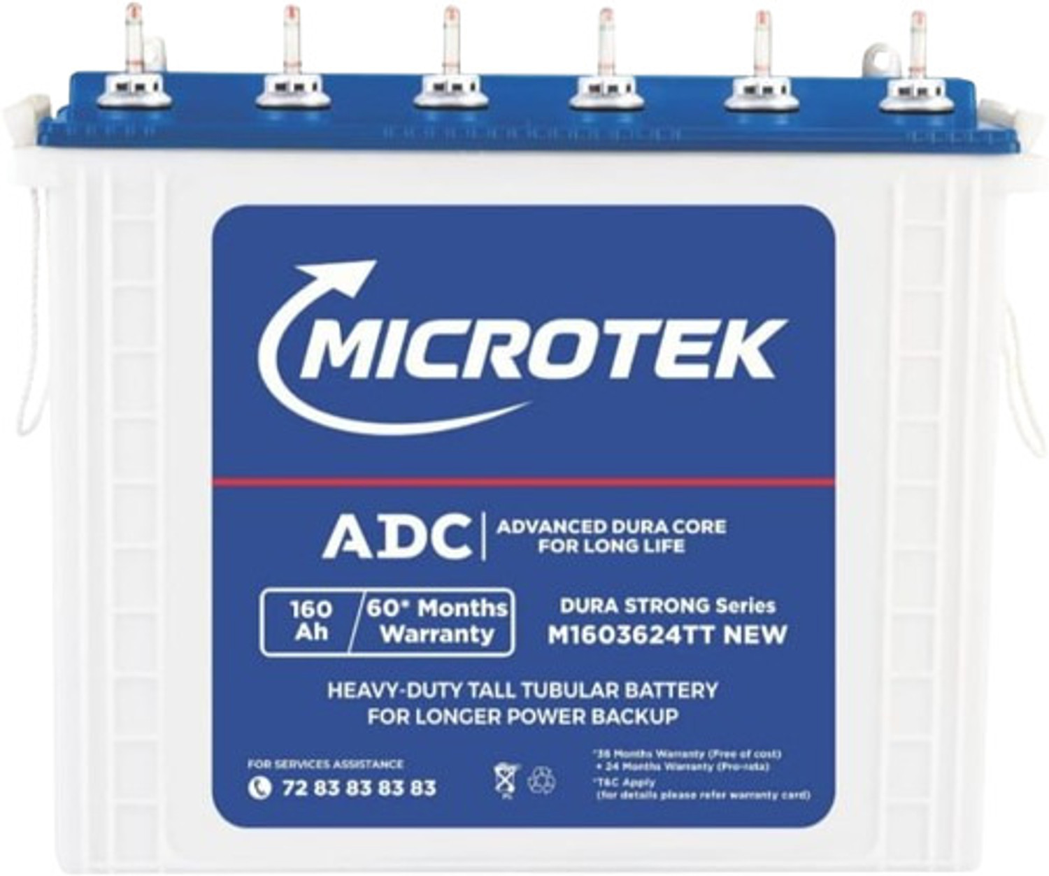 Image of Microtek 60 Months Warranty Tubular Inverter Battery