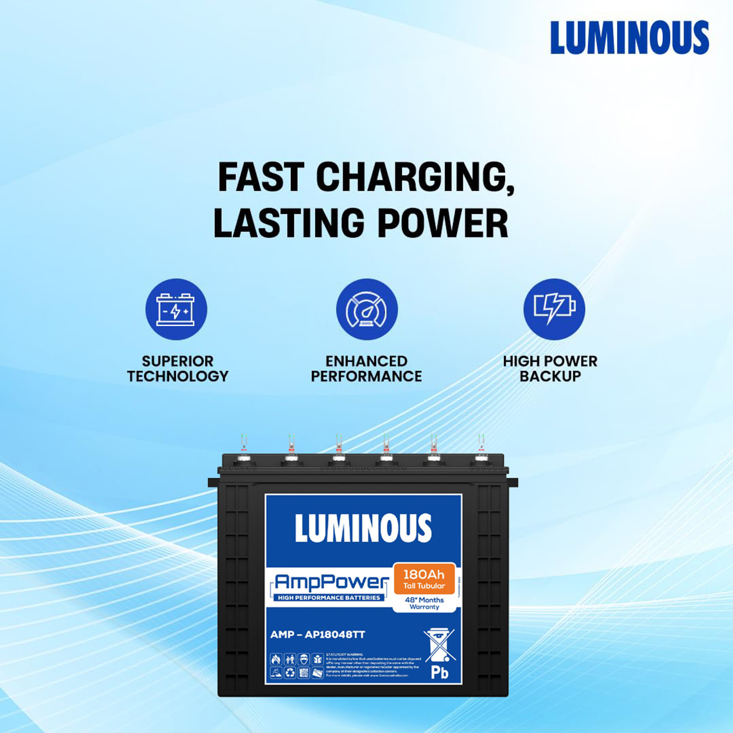 Image of LUMINOUS 48 Months Warranty Tubular Inverter Battery