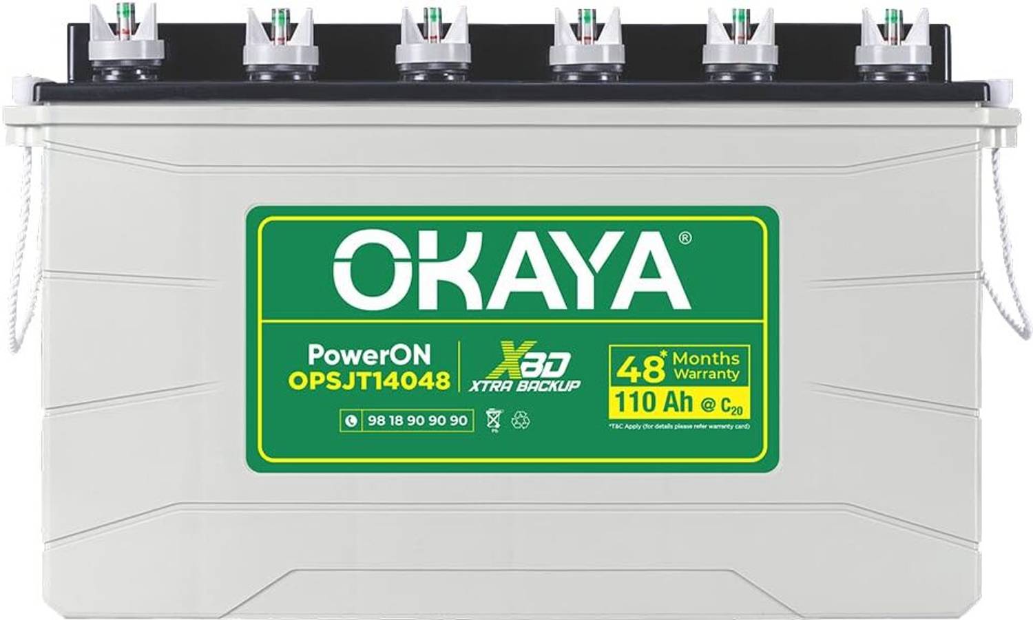 OKAYA 48 Months Warranty Tubular Inverter Battery (110 Ah, OPSJT1