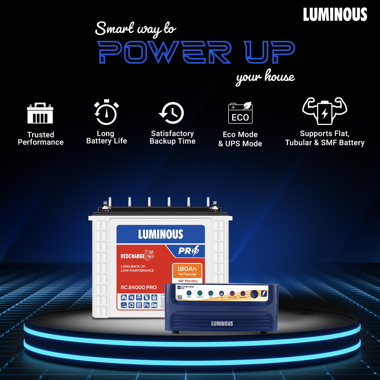 Image of LUMINOUS 48 Months Warranty Tubular Inverter Battery