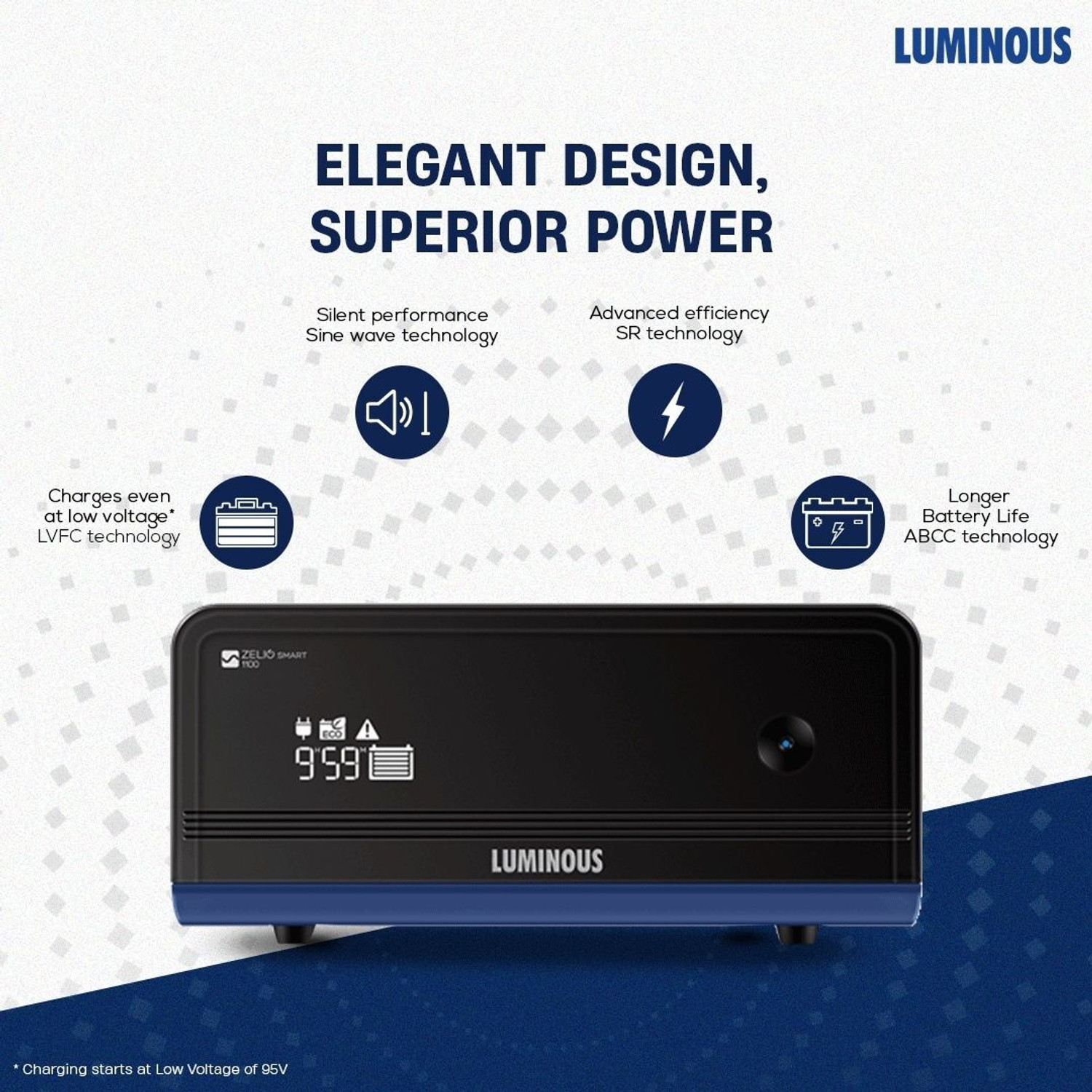 Image of LUMINOUS Zelio 1100 with RC 25000 Zelio 1100 with RC 25000 Pure Sine Wave Inverter